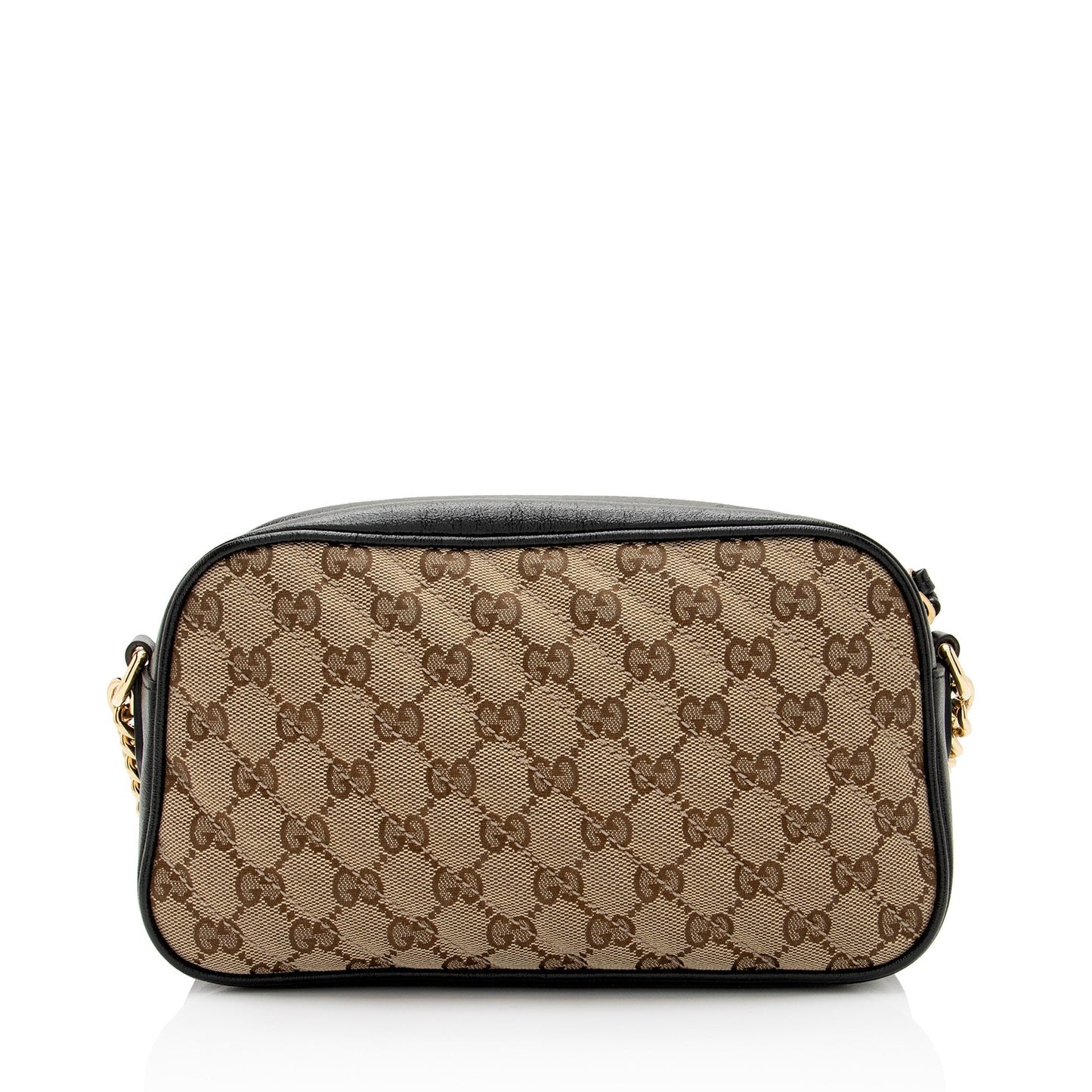 Gucci GG Marmont SHF-6MAduD Leather Canvas Black Beige Crossbody Bag