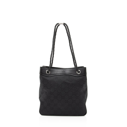 Gucci GG Gifford SHF-X9PAGw Leather Canvas Black Small Tote Bag