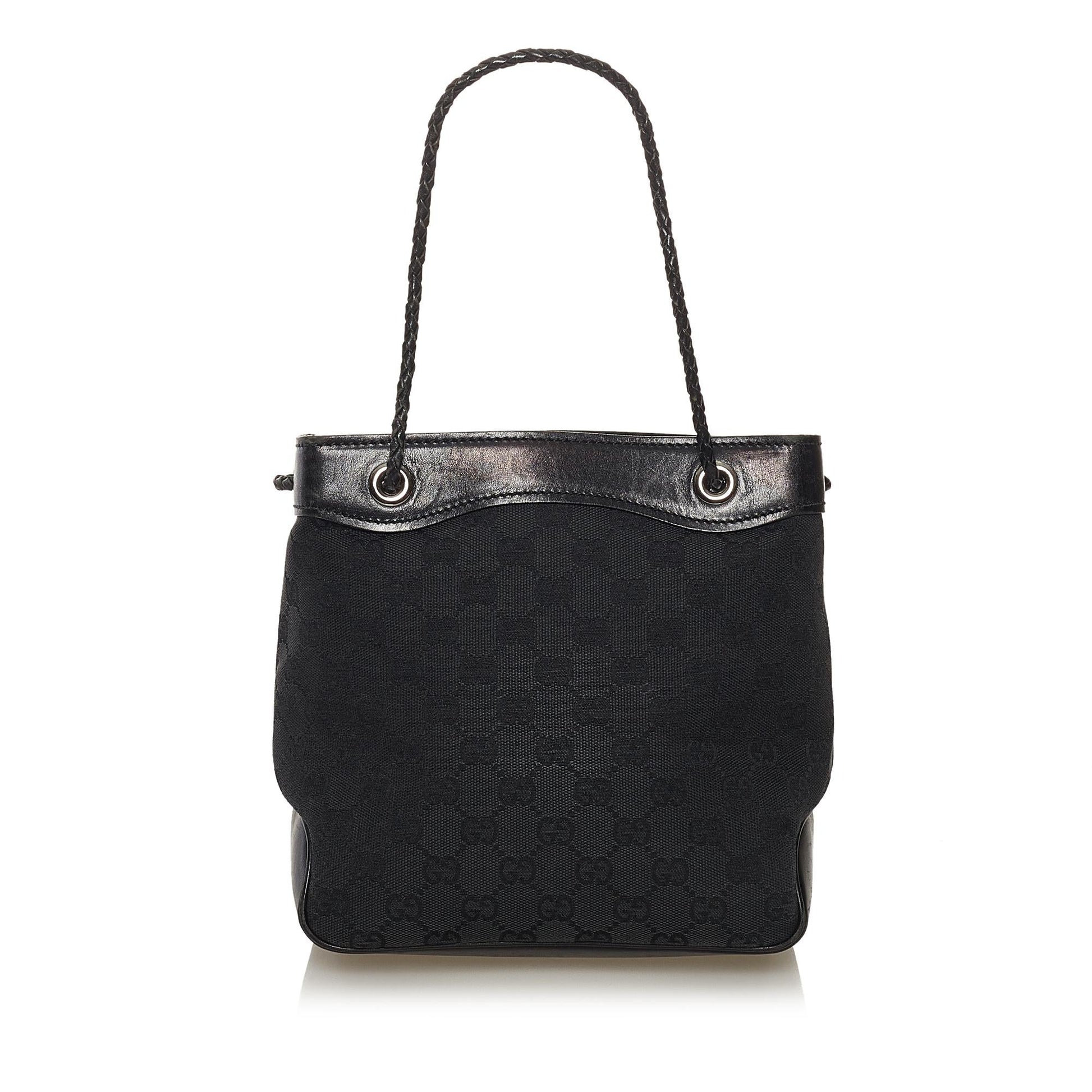 Gucci GG Gifford SHG-3xGF9s Canvas Calf Black Tote Bag