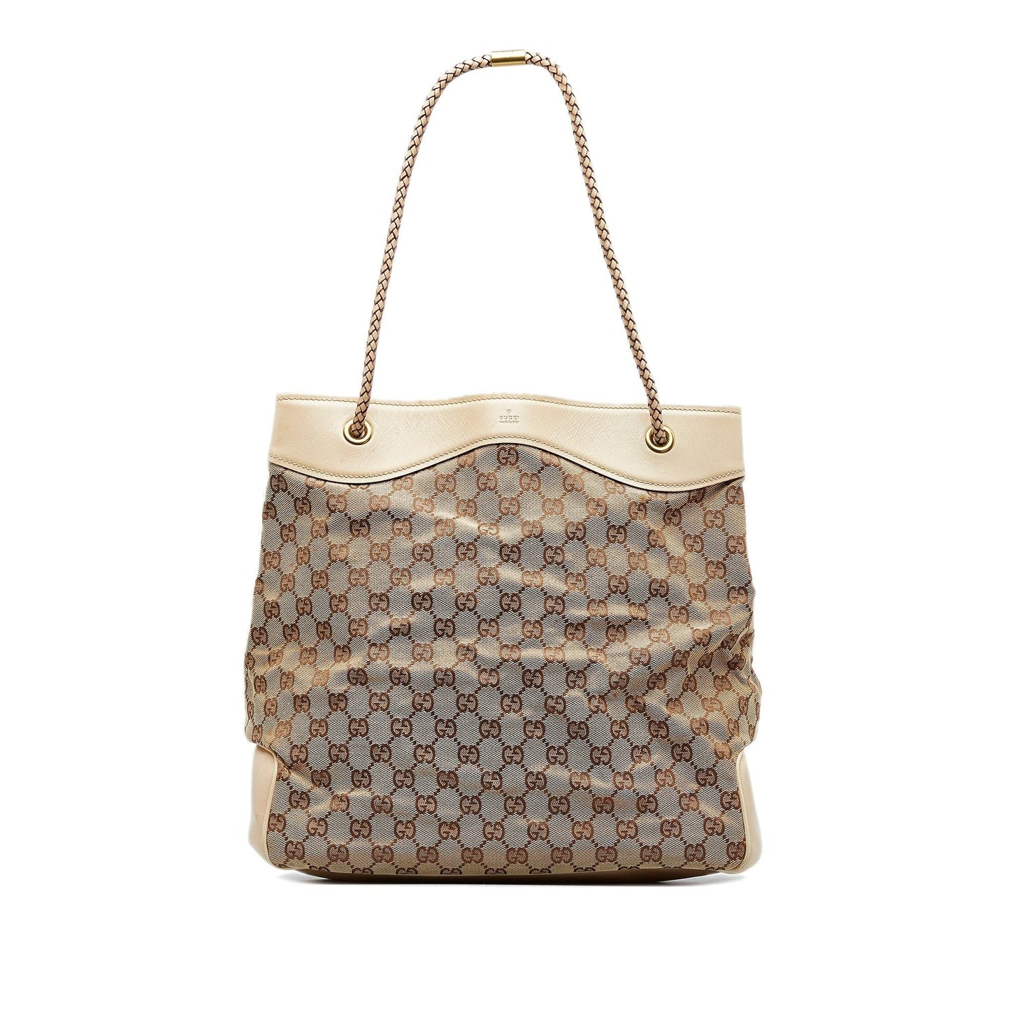 Gucci GG Gifford SHG-2v9wsW Canvas Calf White Brown Tote Bag