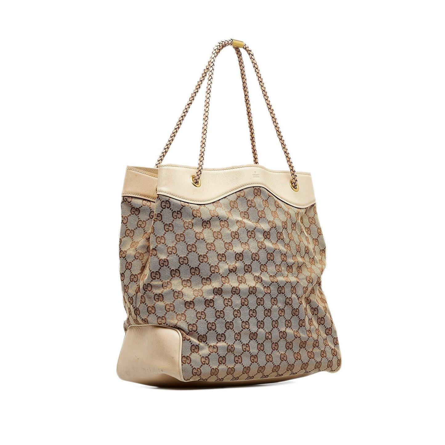 Gucci GG Gifford SHG-2v9wsW Canvas Calf White Brown Tote Bag
