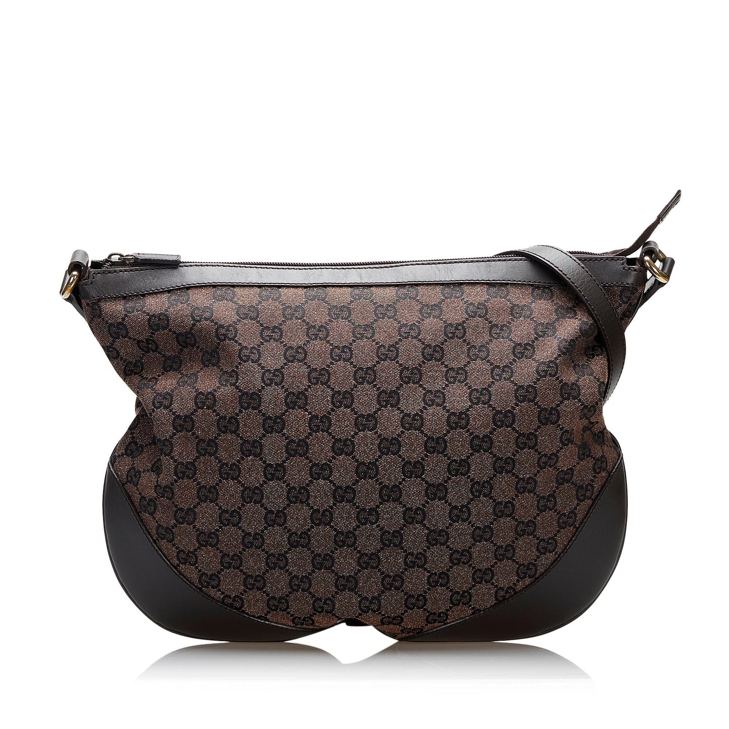 Gucci GG Half Moon SHG Canvas Brown Crossbody Bag