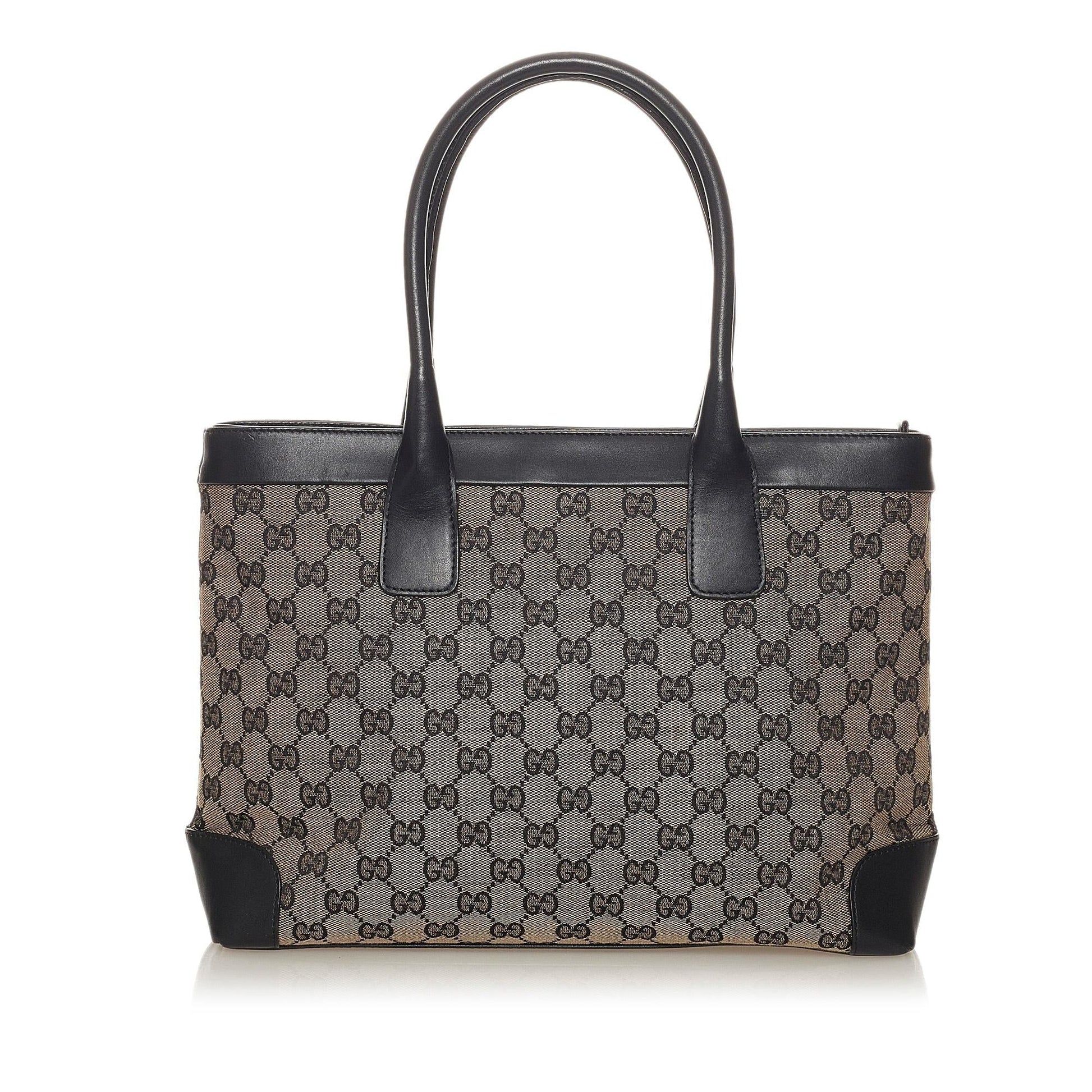 Gucci GG SHG Canvas Brown Satchel Bag 6