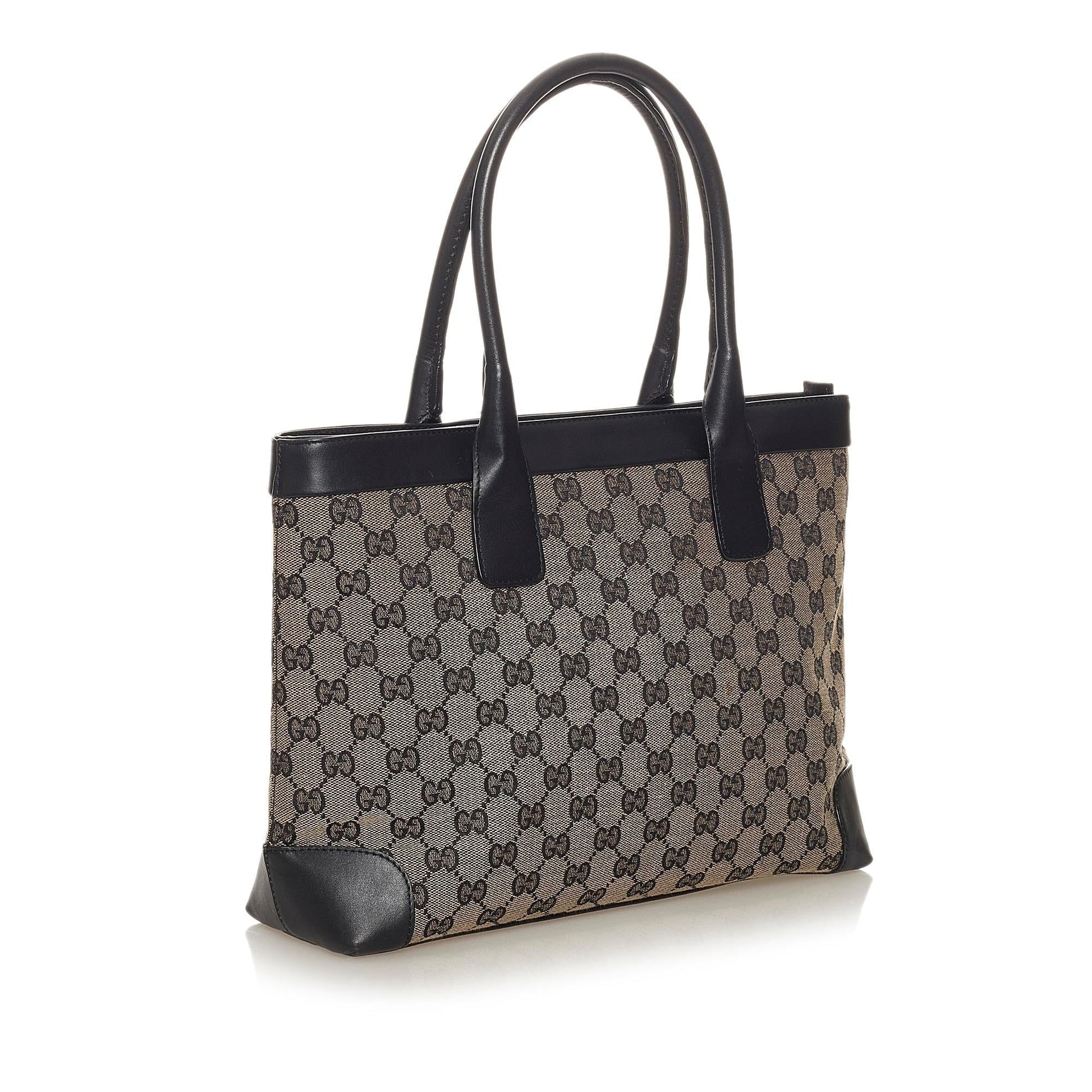 Gucci GG SHG Canvas Brown Satchel Bag 6