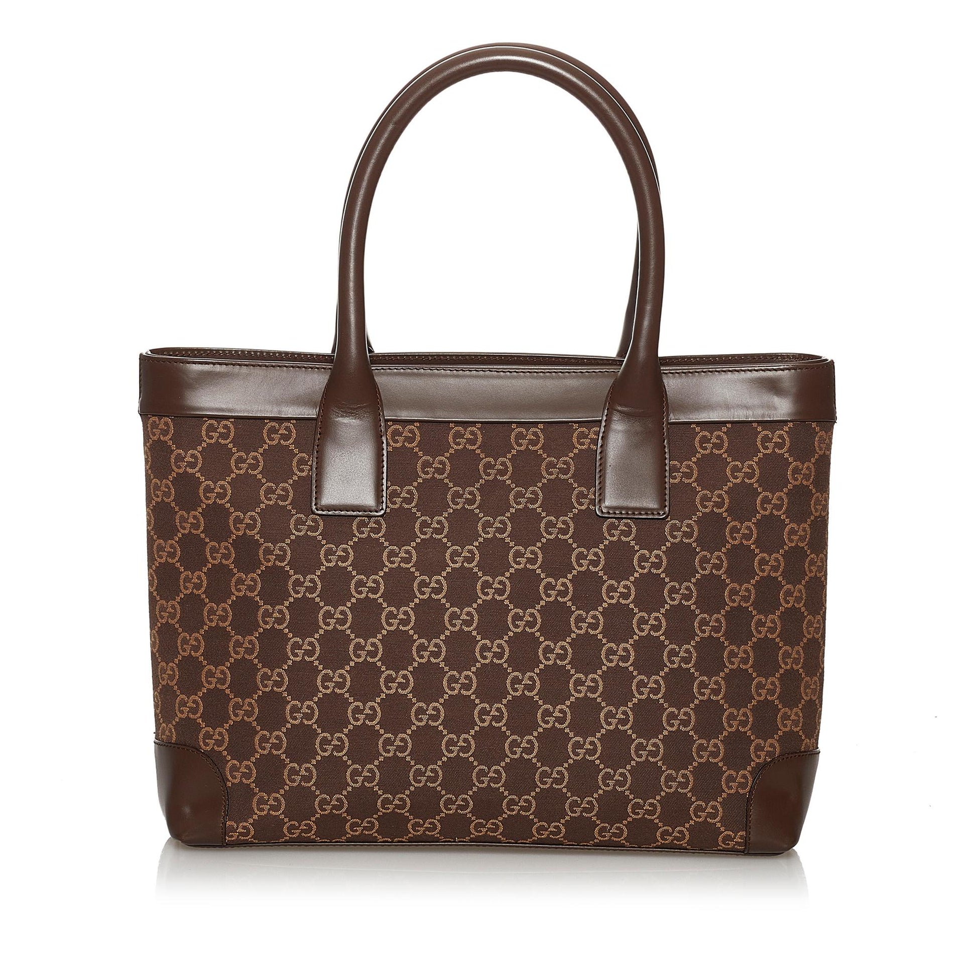 Gucci GG SHG Canvas Brown Satchel Bag 7