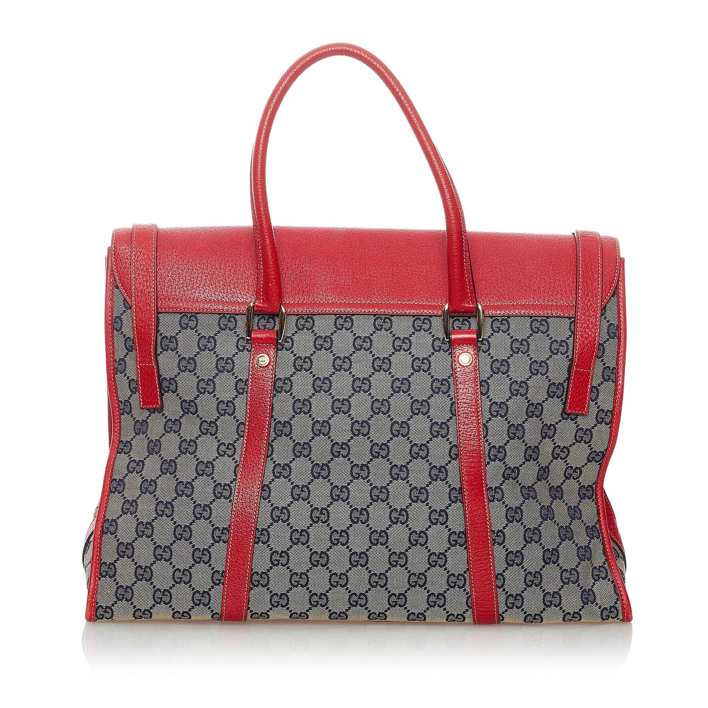 Gucci GG SHG Canvas Brown Grey Satchel Bag
