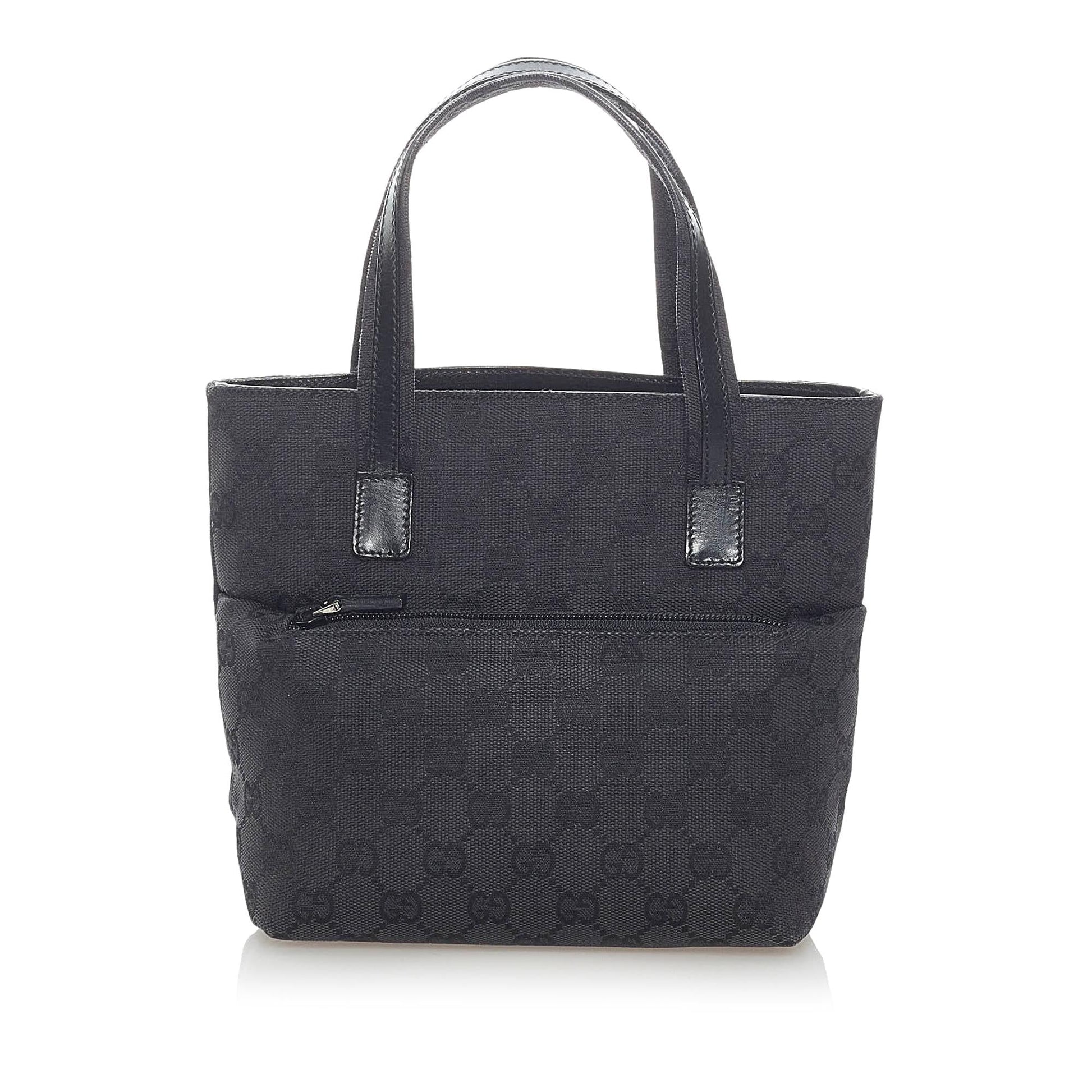 Gucci GG SHG Canvas Black Satchel Bag 4
