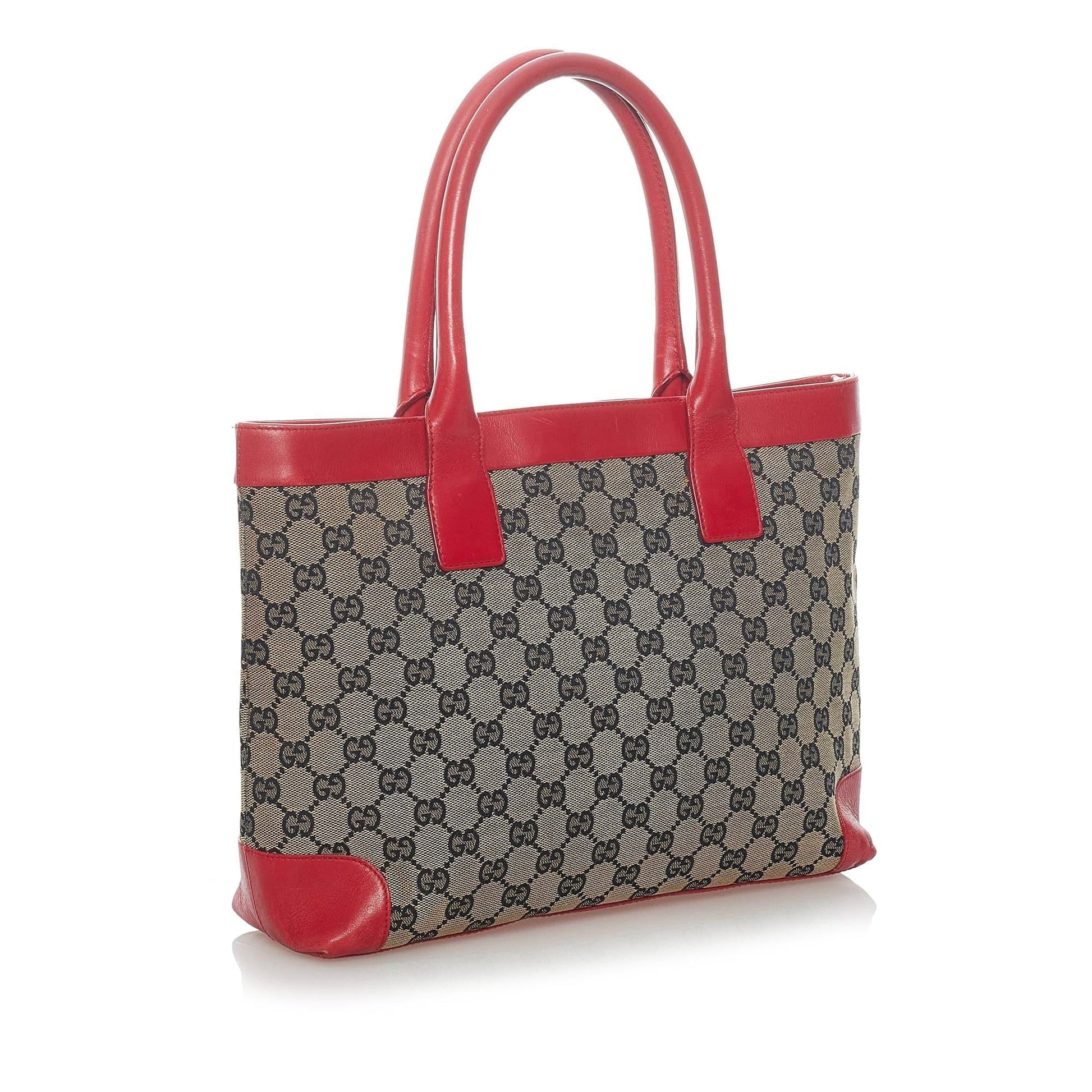 Gucci GG SHG Canvas Brown Pink Satchel Bag