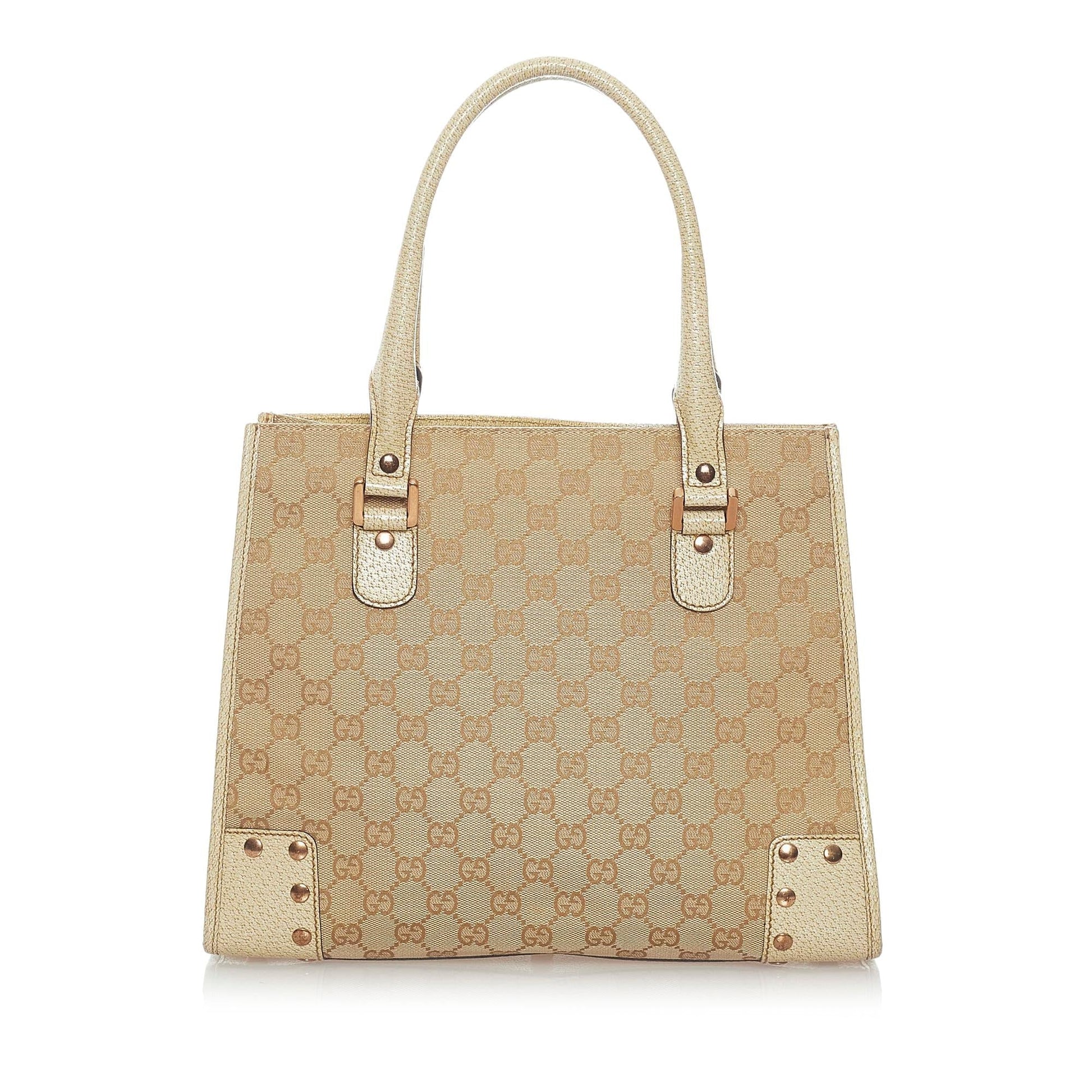 Gucci GG SHG Canvas Brown Satchel Bag 9