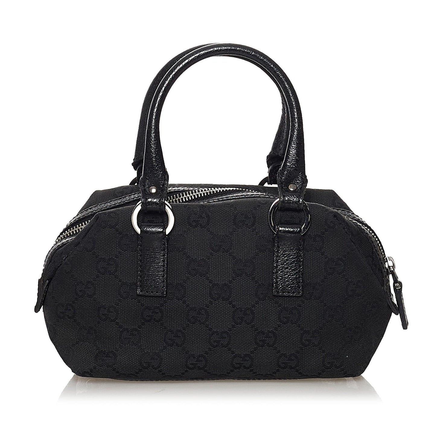 Gucci GG SHG Canvas Black Satchel Bag 7