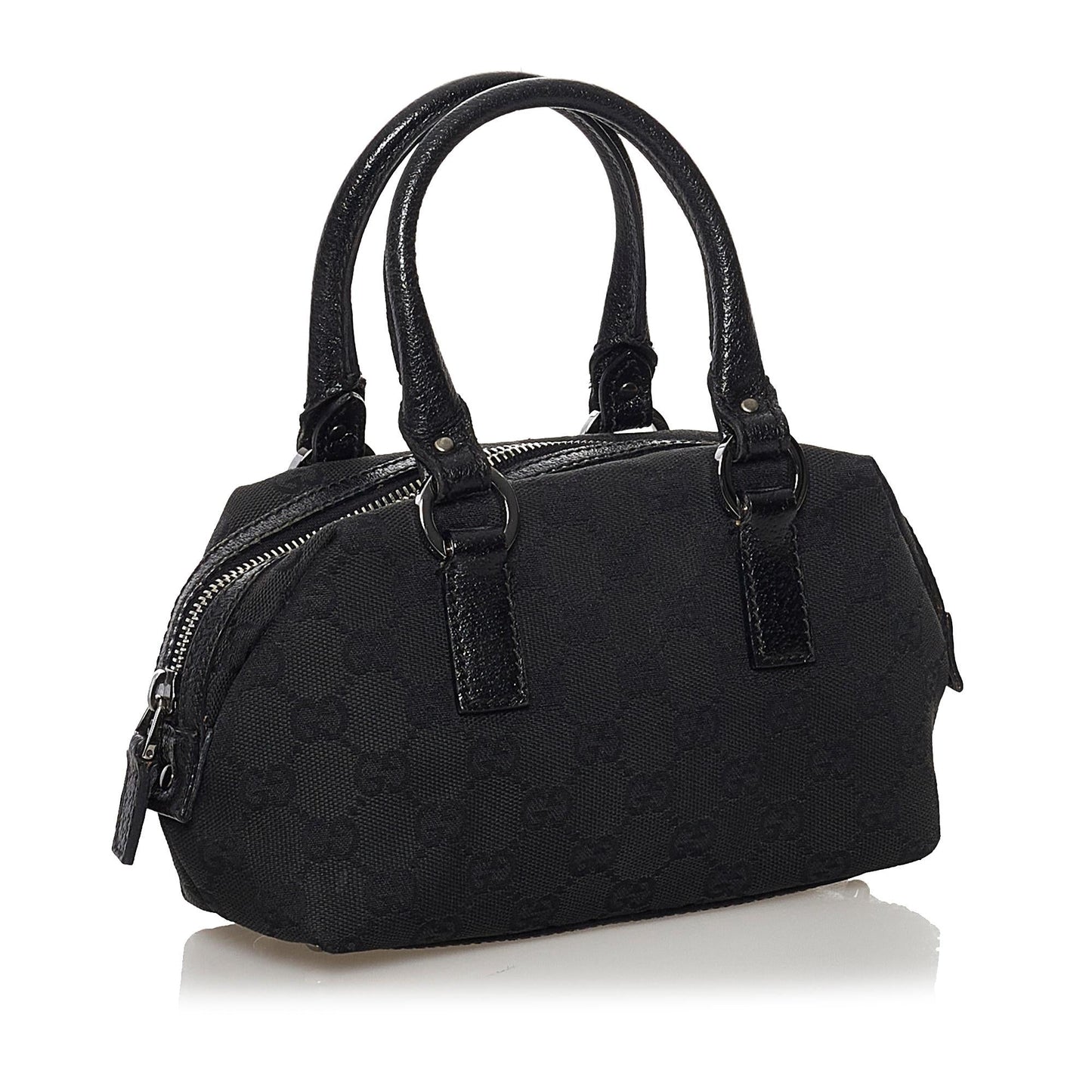 Gucci GG SHG Canvas Black Satchel Bag 7