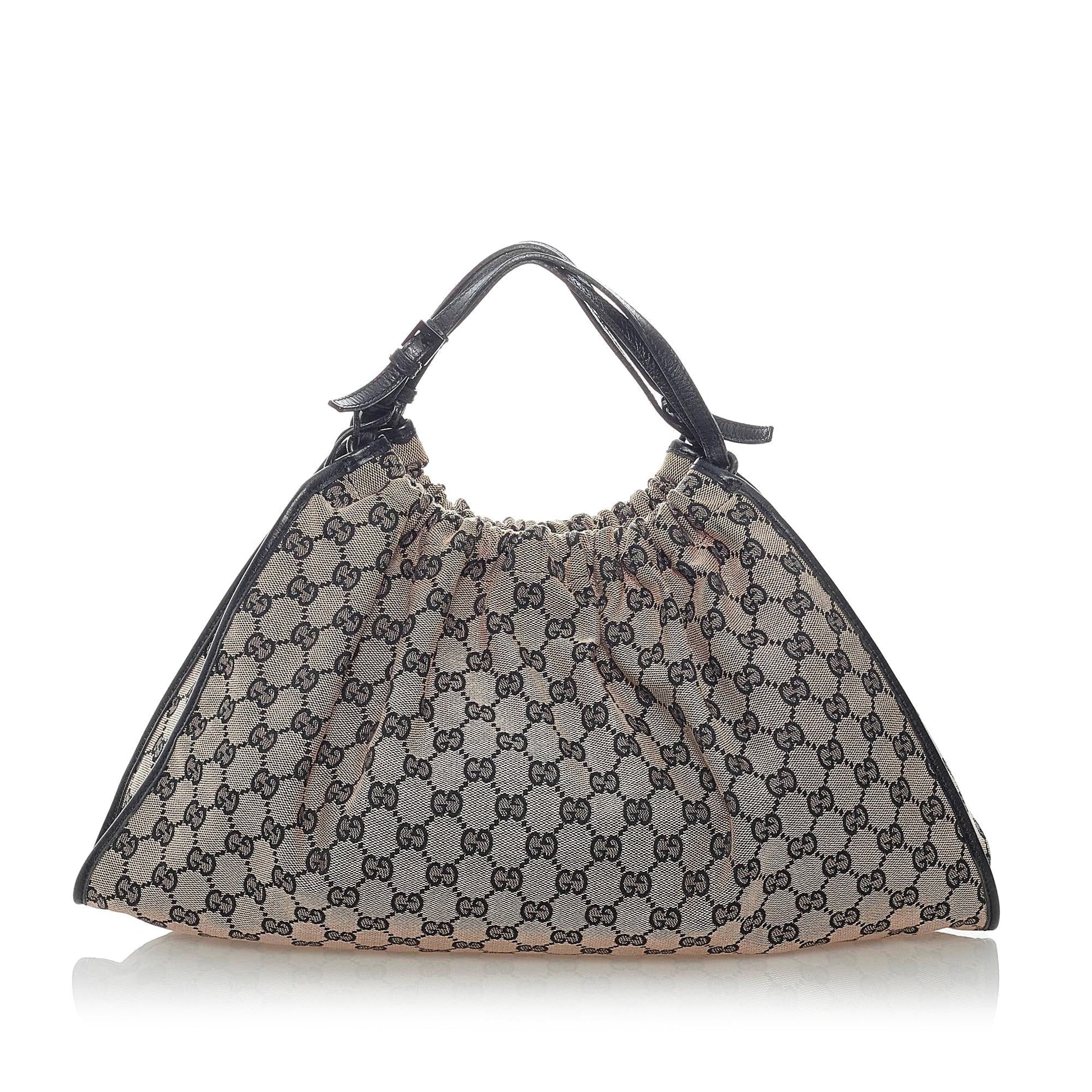 Gucci GG SHG Canvas Brown Satchel Bag 12