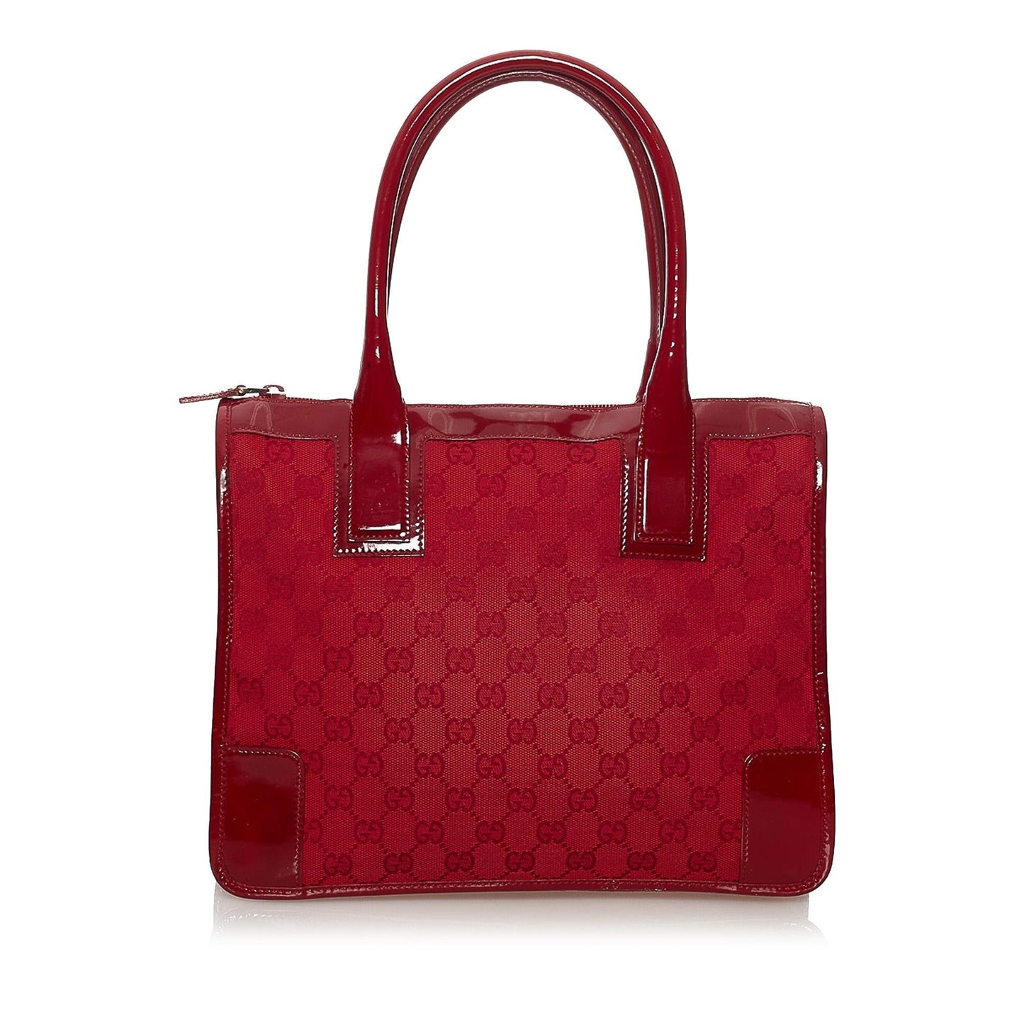 Gucci GG SHG Canvas Red Satchel Bag 5