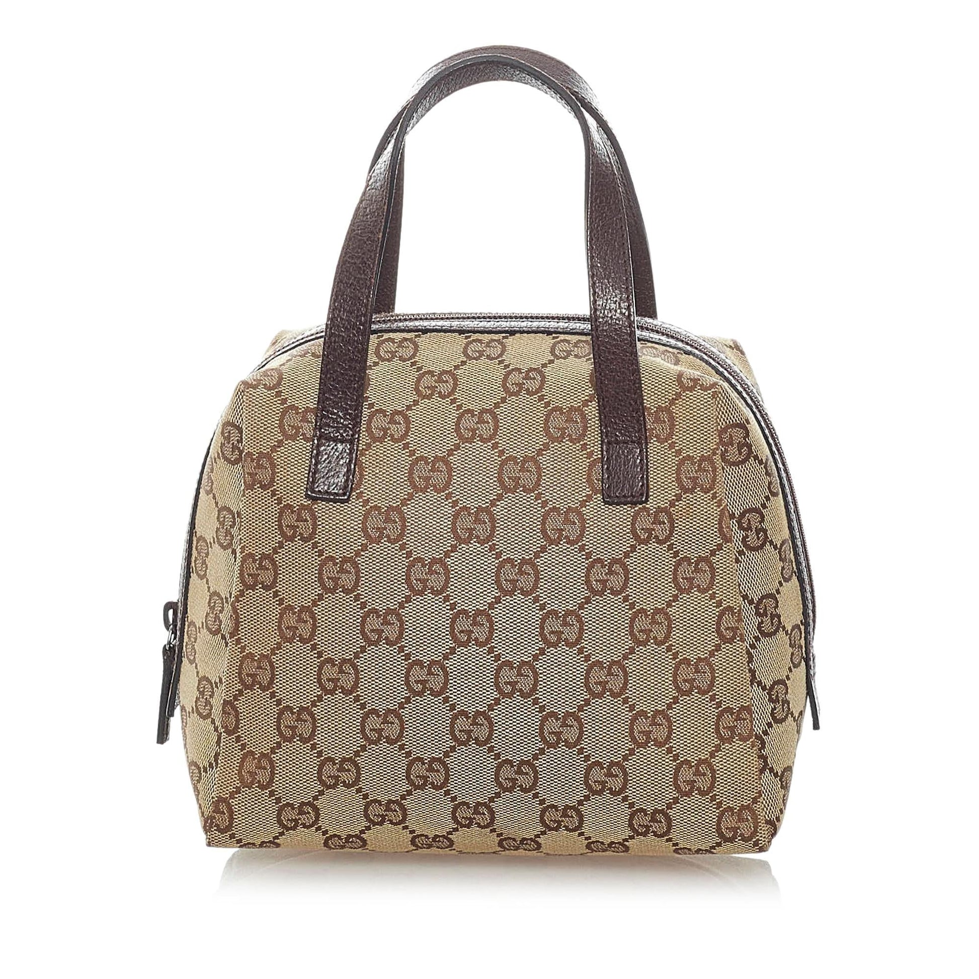 Gucci GG SHG Canvas Brown Satchel Bag 11