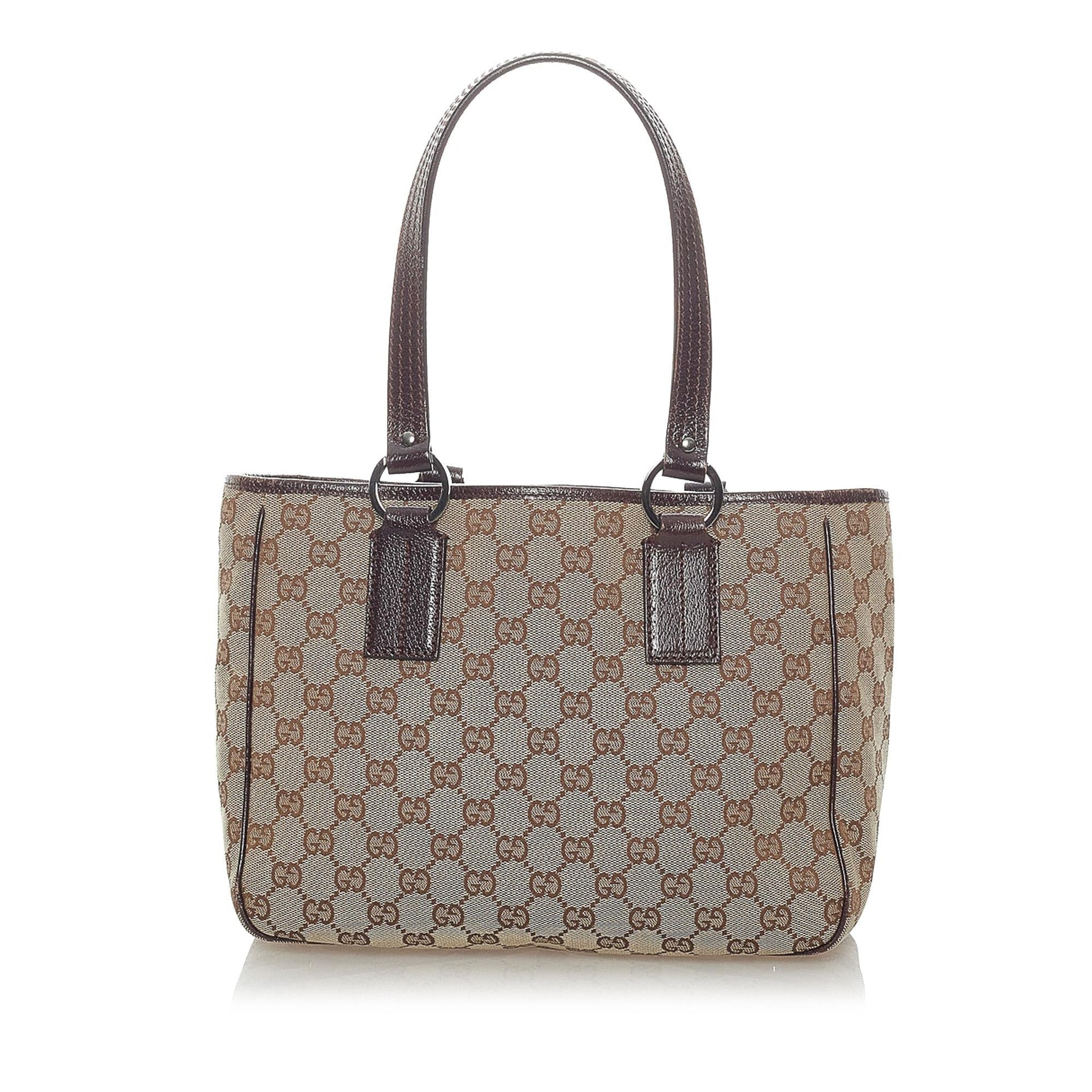 Gucci GG SHG Canvas Brown Satchel Bag