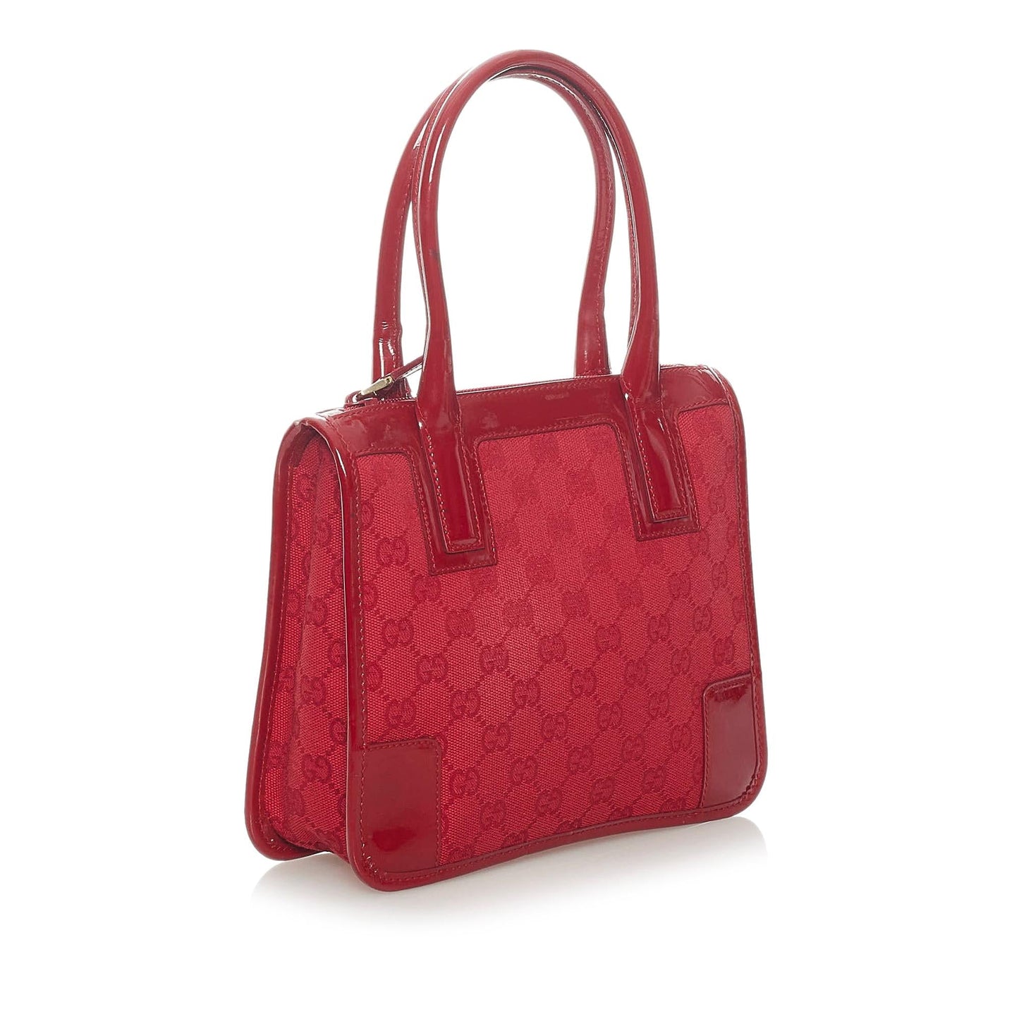 Gucci GG SHG Canvas Red Satchel Bag