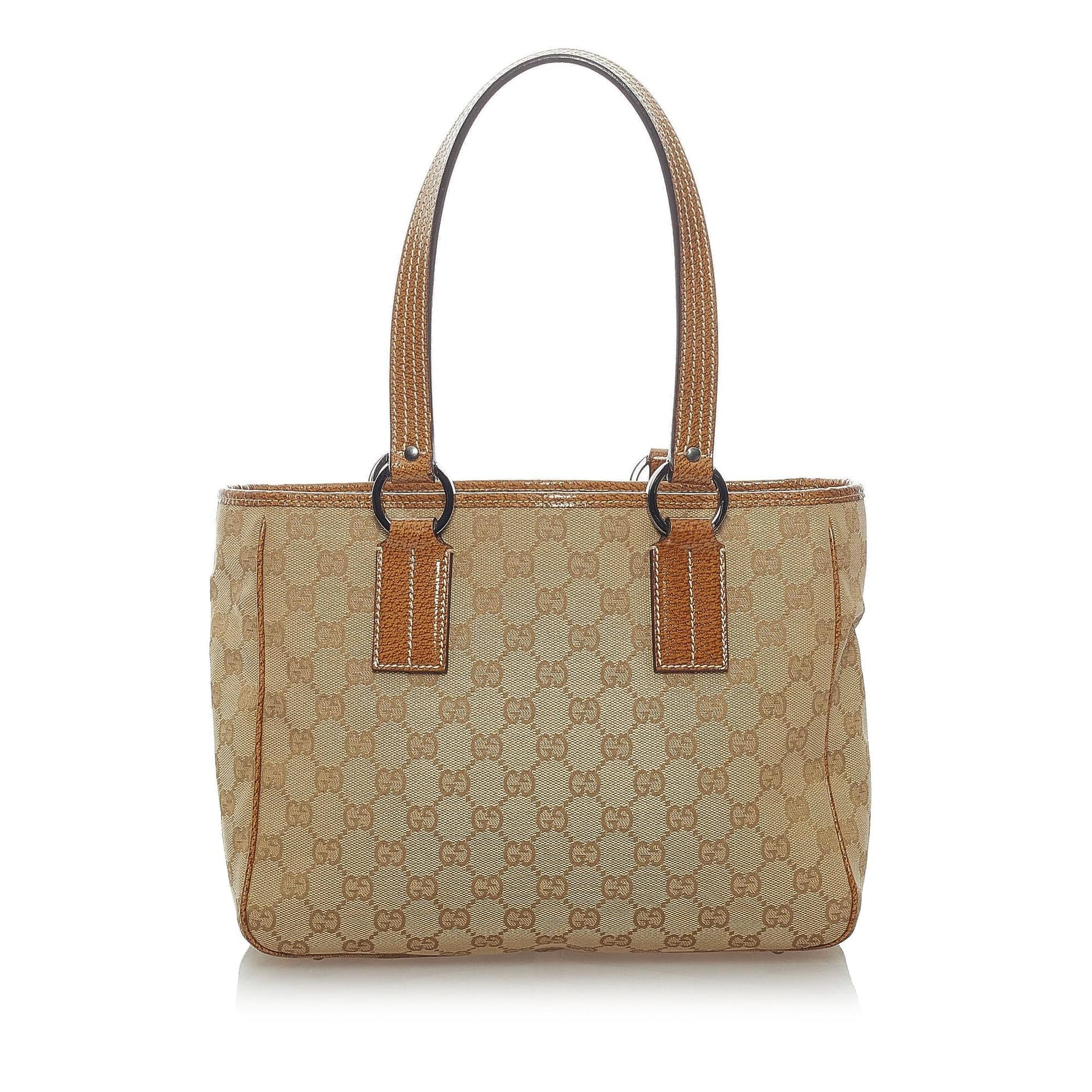 Gucci GG SHG Canvas Brown Satchel Bag 3