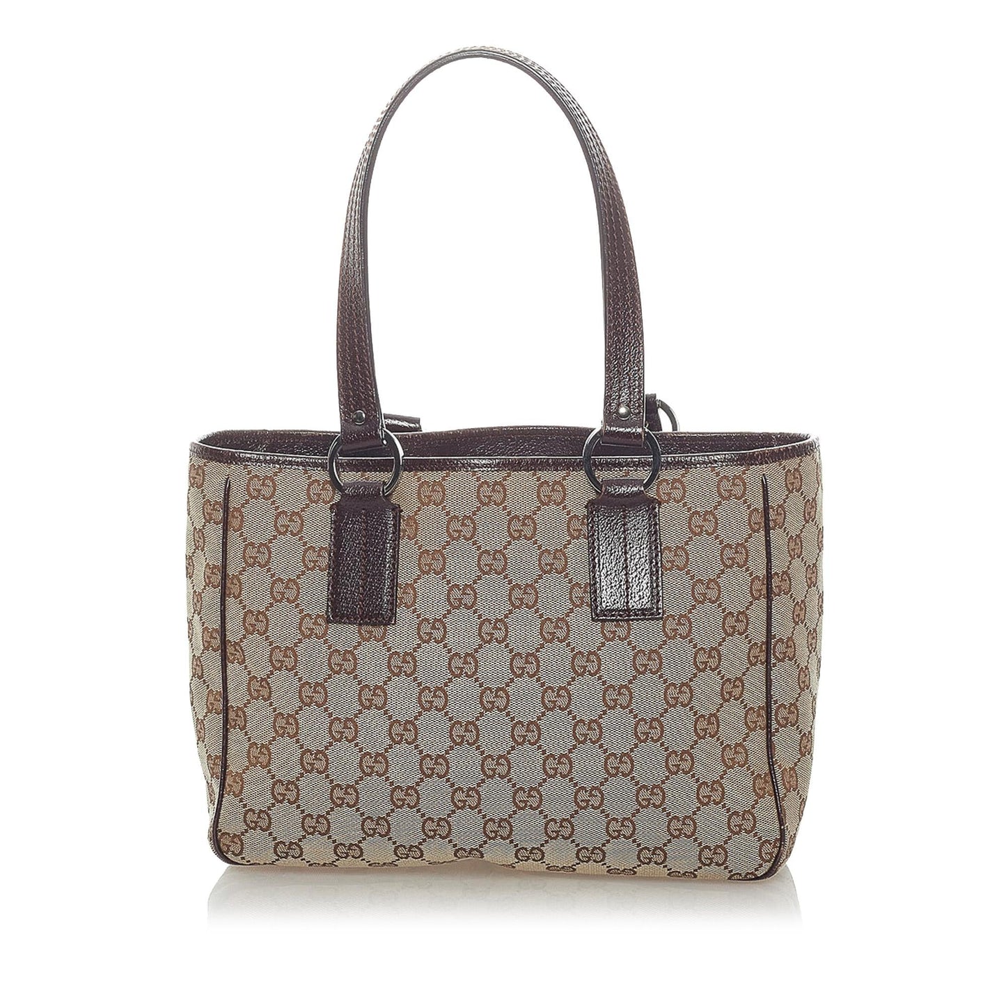 Gucci GG SHG Canvas Brown Satchel Bag 4