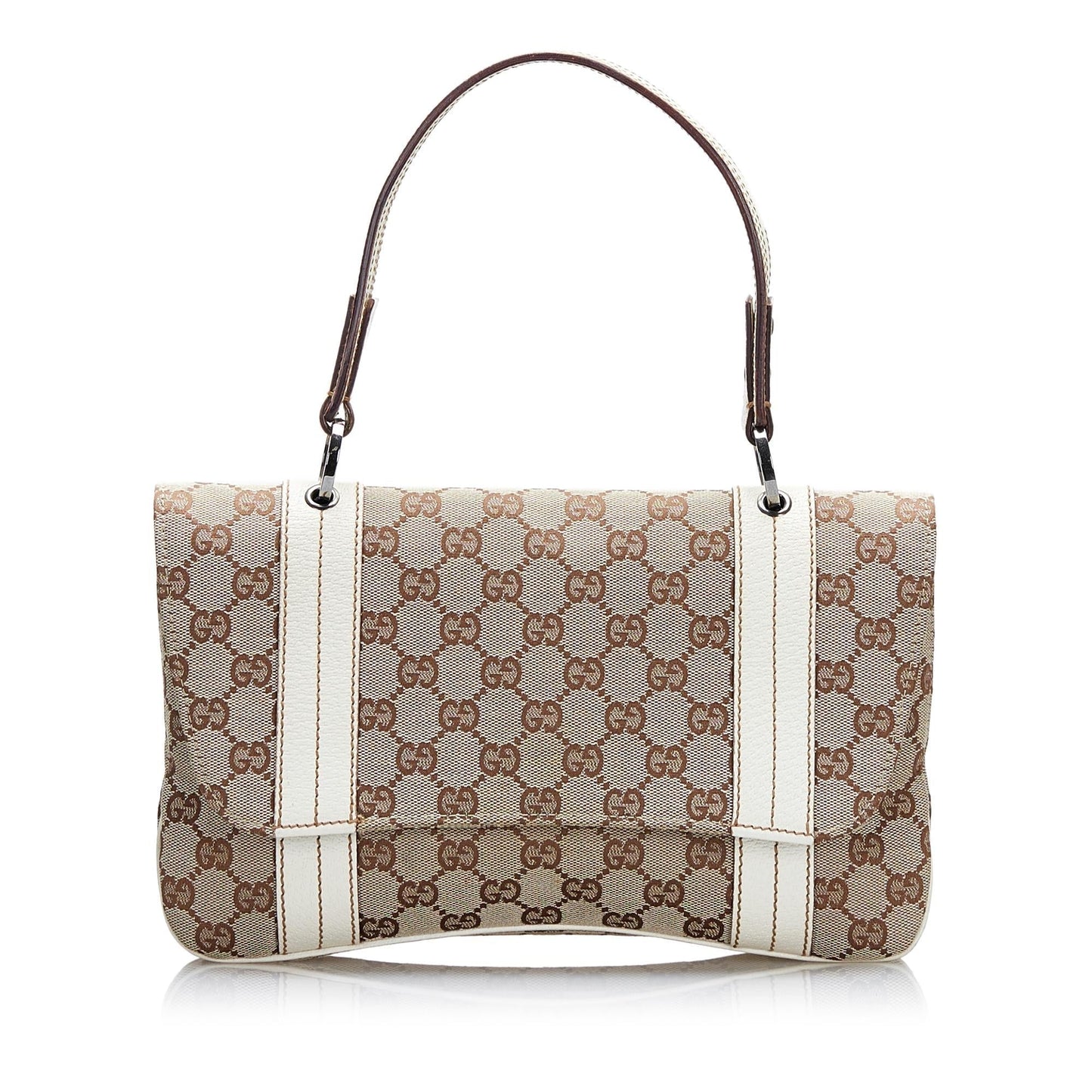Gucci GG SHG Canvas Brown Satchel Bag 5