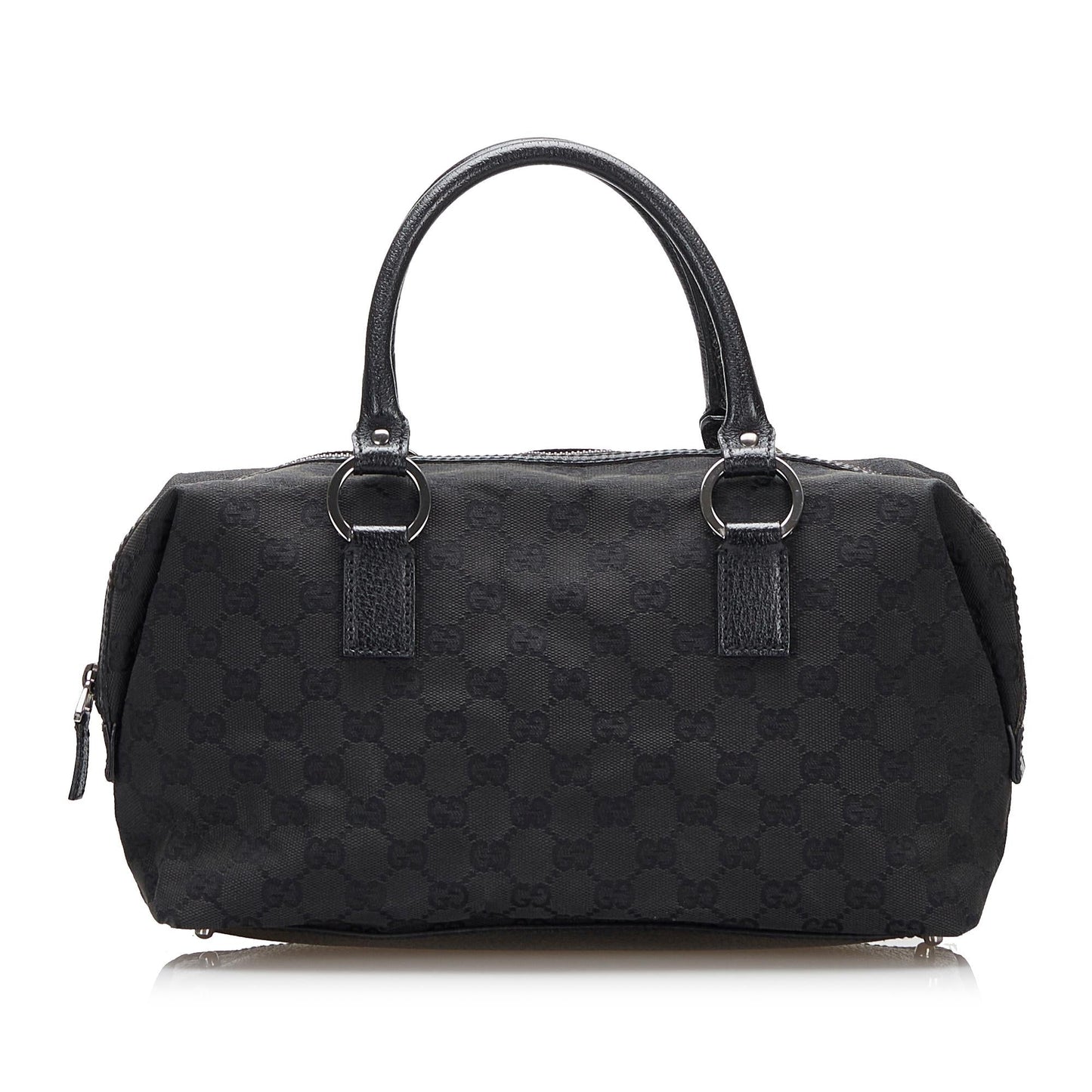 Gucci GG SHG-FRh6lE Canvas Black Satchel Bag
