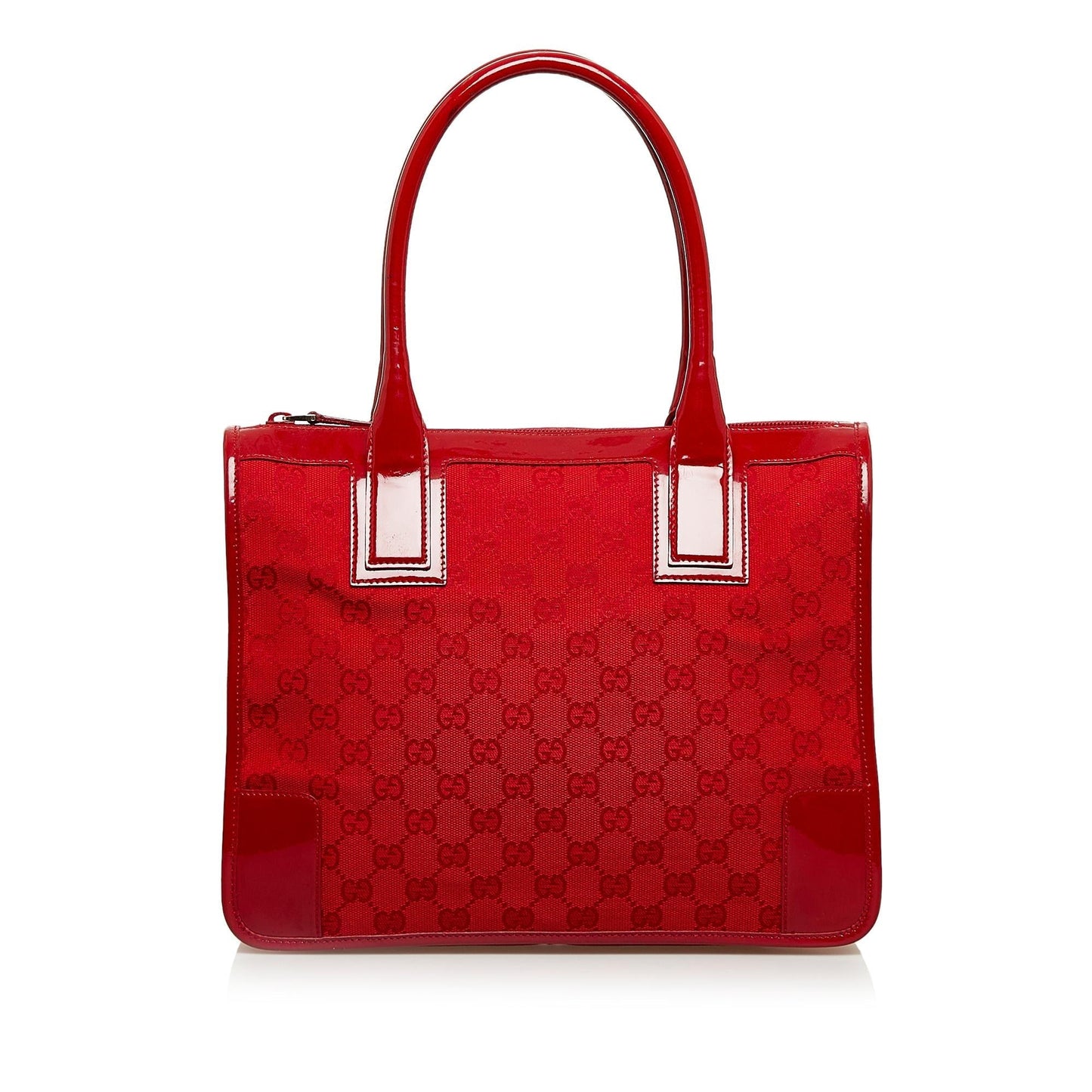 Gucci GG SHG-QIxAhS Canvas Red Satchel Bag