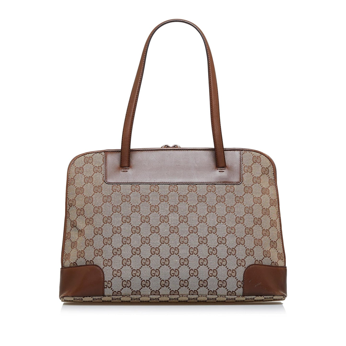 Gucci GG SHG-JgjGXQ Canvas Brown Satchel Bag
