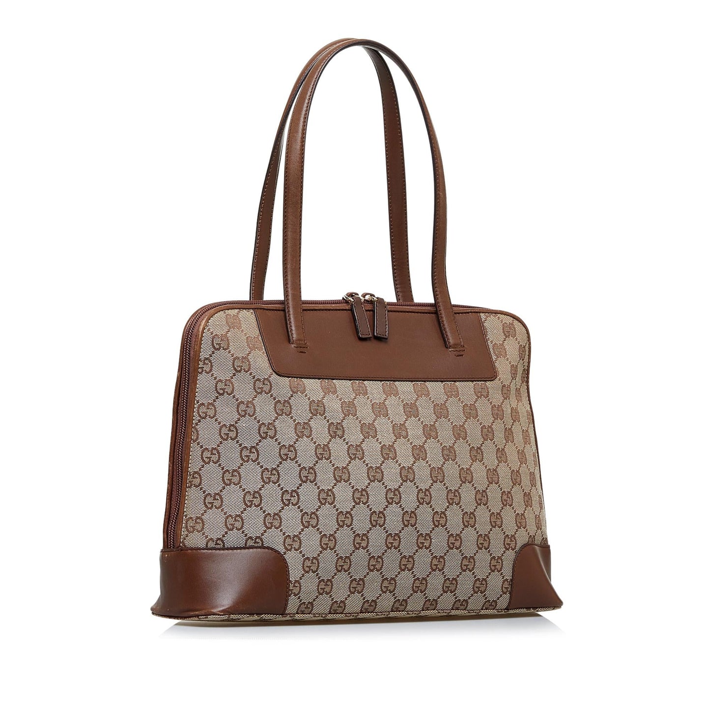 Gucci GG SHG-JgjGXQ Canvas Brown Satchel Bag