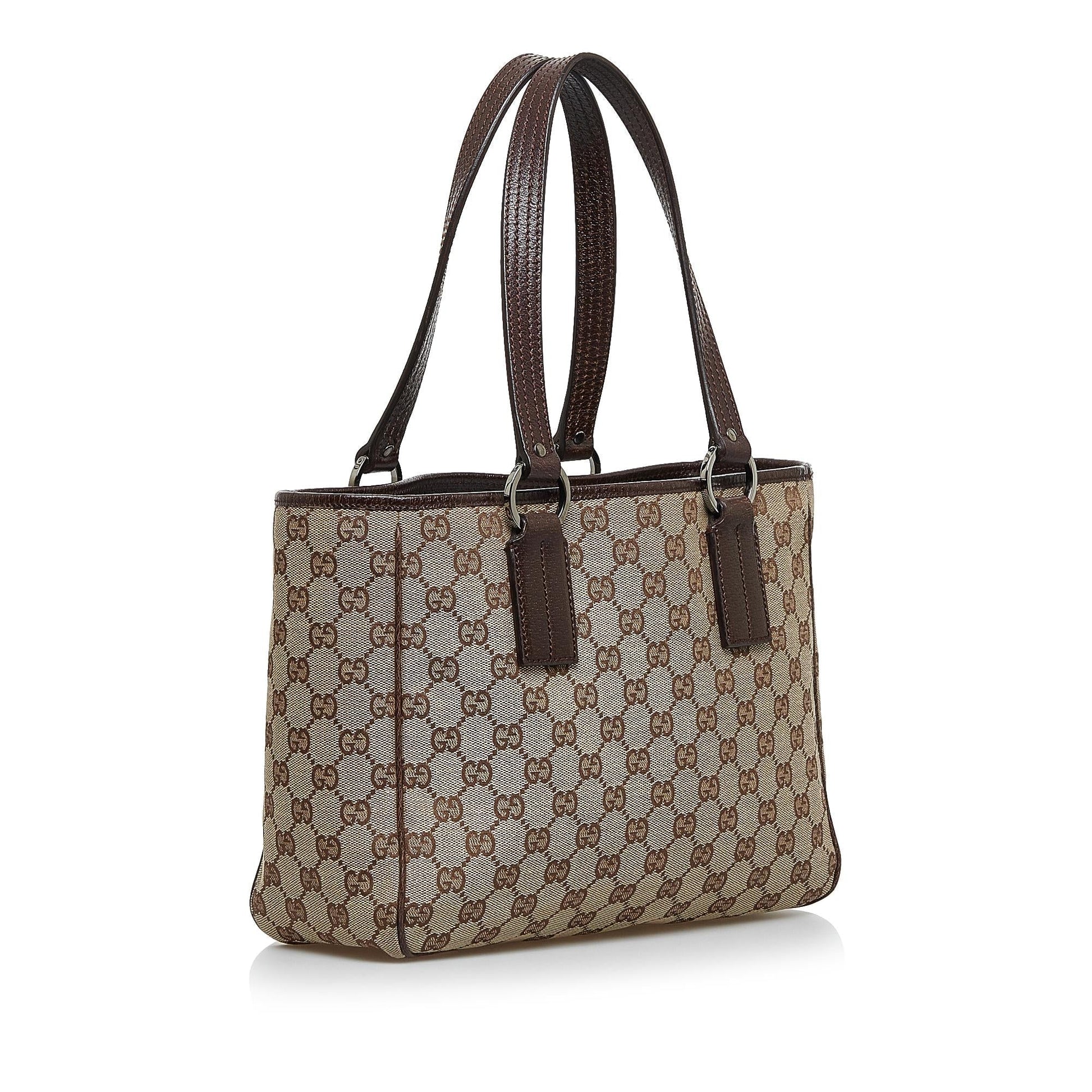 Gucci GG SHG-Vqfm3O Canvas Brown Satchel Bag