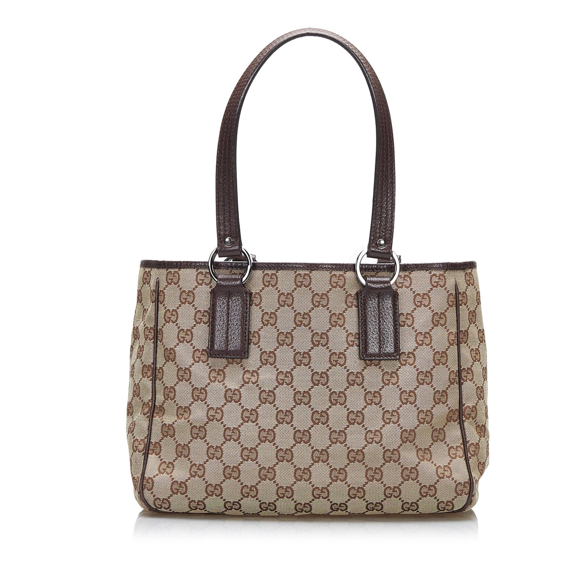 Gucci GG SHG-hUmyKU Canvas Brown Satchel Bag