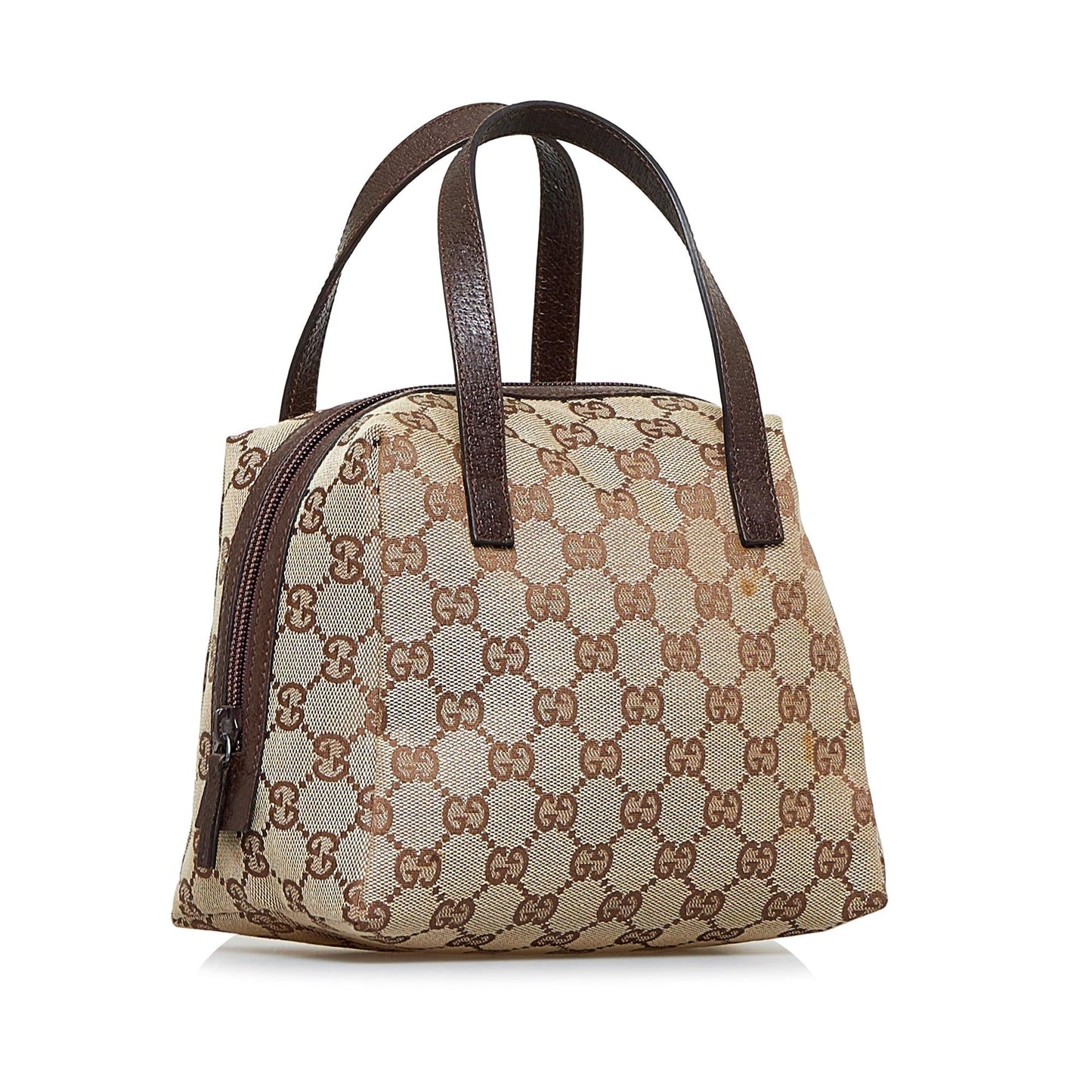 Gucci GG SHG-Z1b374 Canvas Brown Satchel Bag
