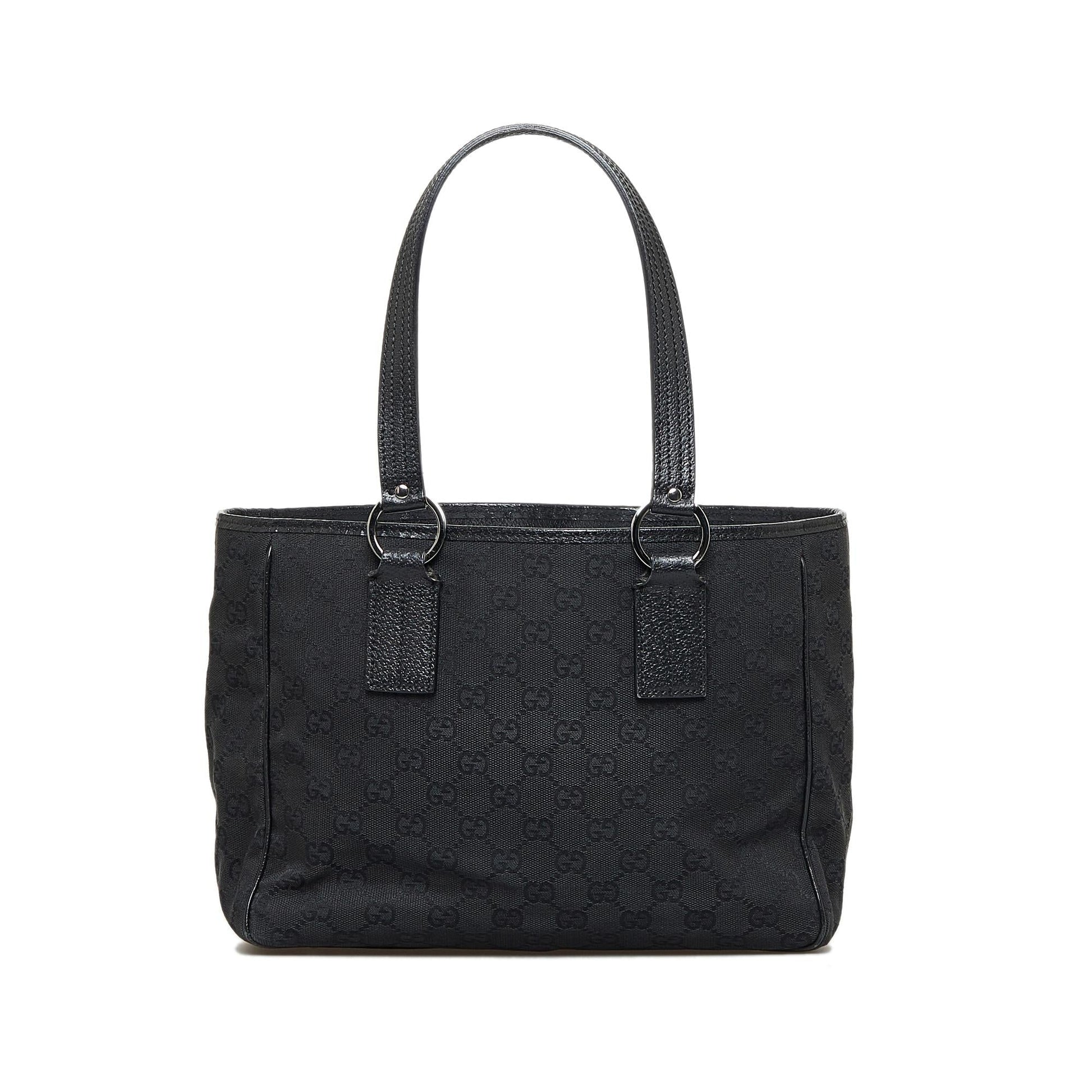 Gucci GG SHG-6iyzpI Canvas Black Satchel Bag