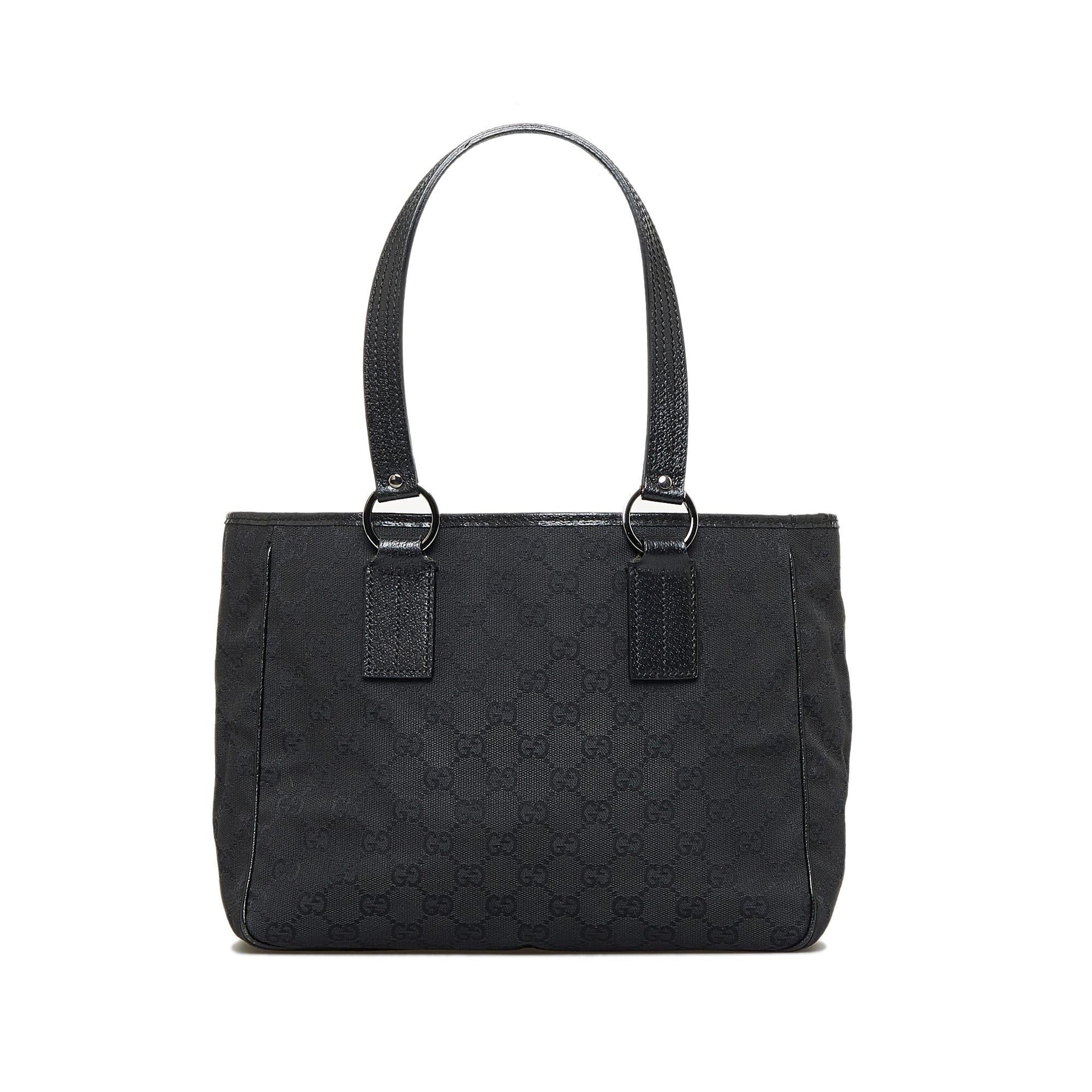 Gucci GG SHG-6iyzpI Canvas Black Satchel Bag