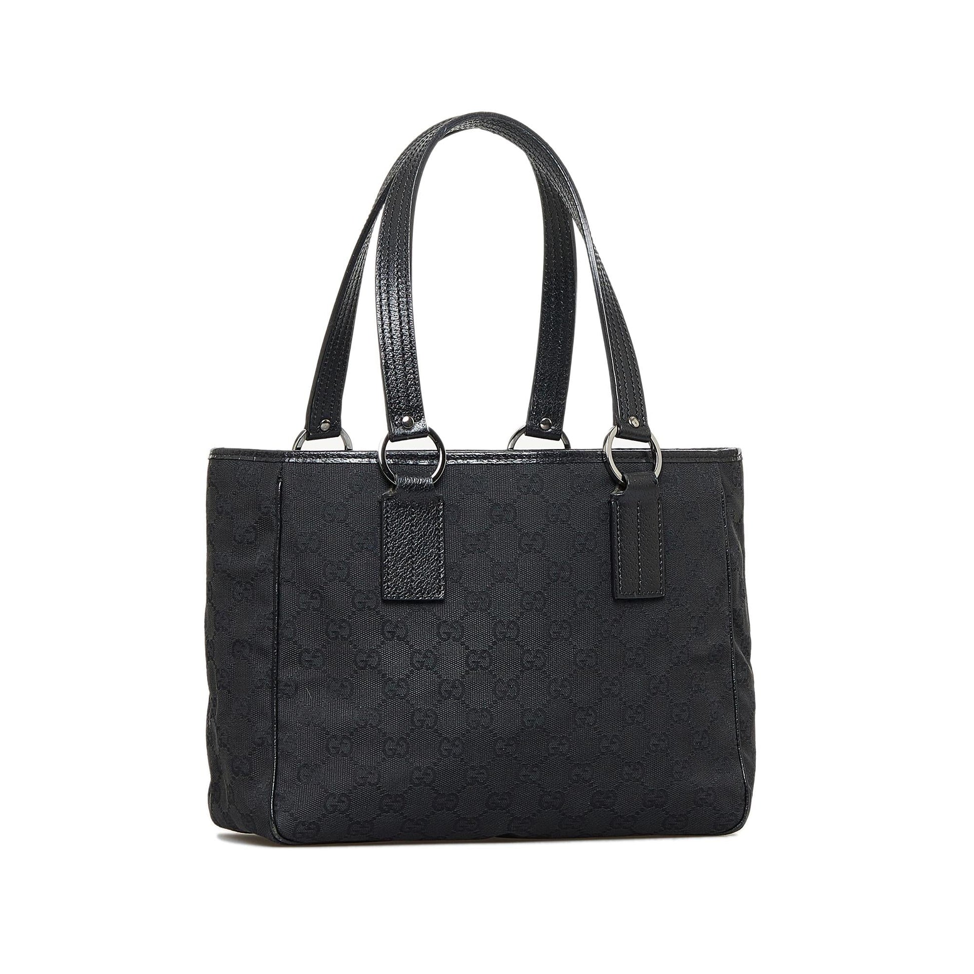 Gucci GG SHG-6iyzpI Canvas Black Satchel Bag