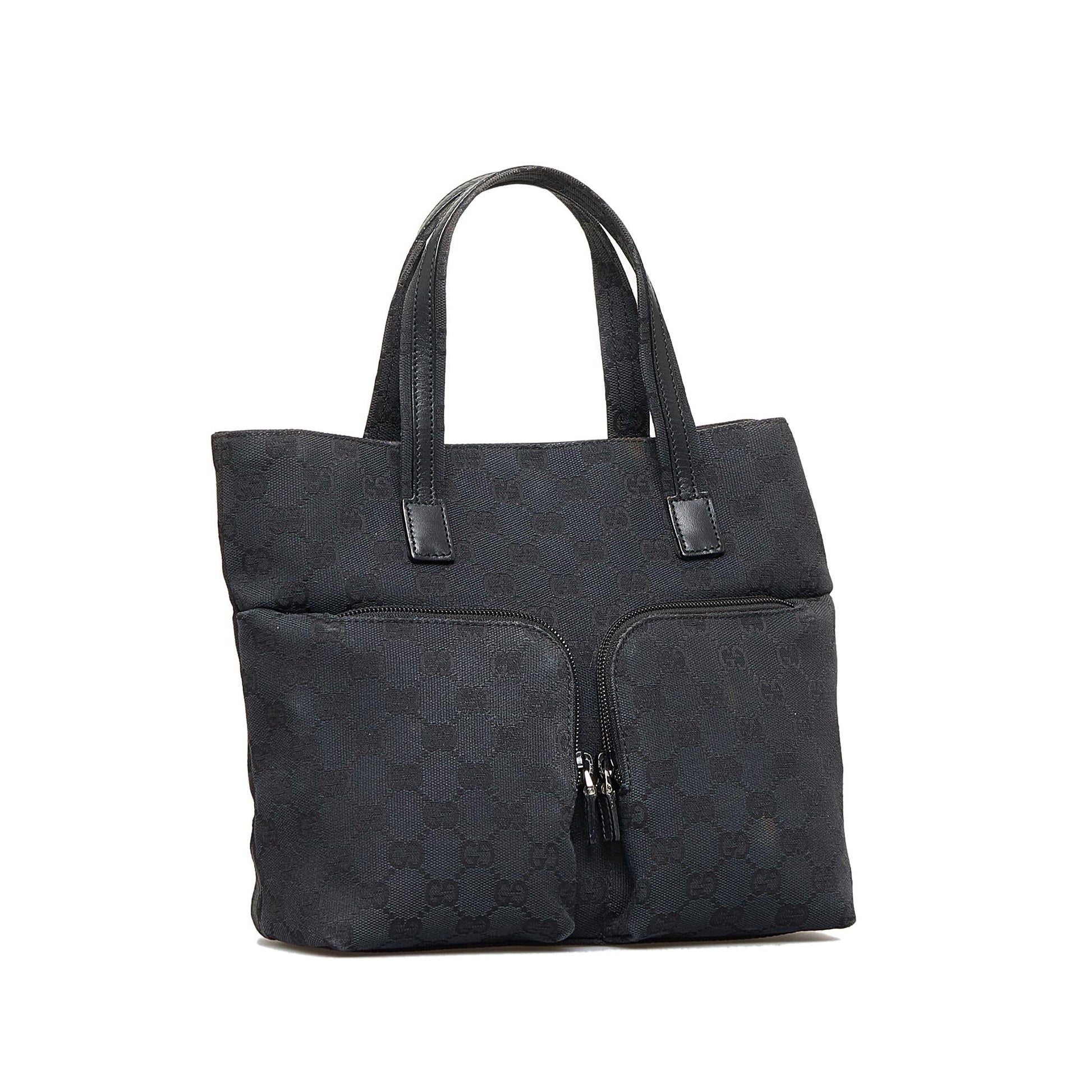 Gucci GG SHG-uodAcB Canvas Black Satchel Bag