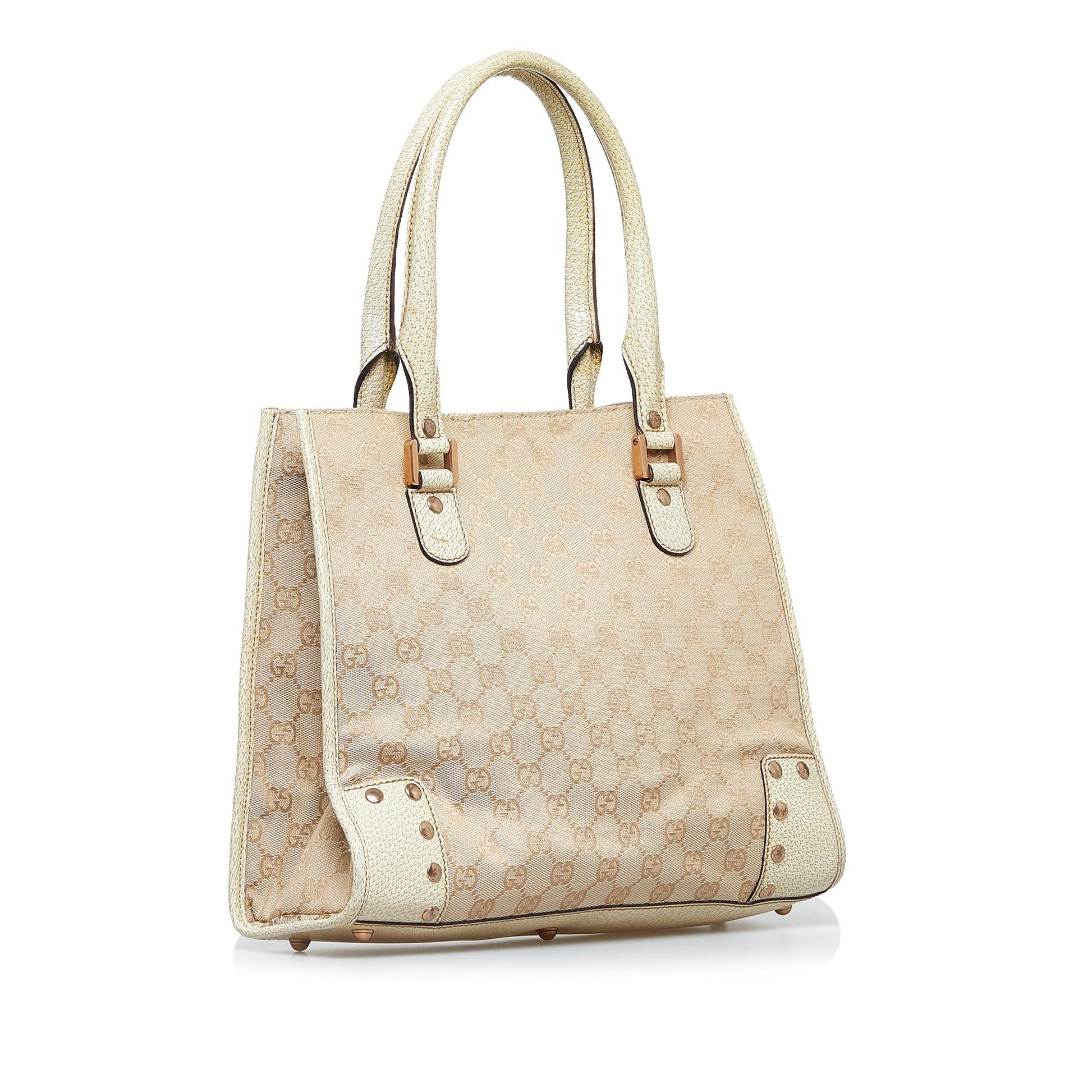 Gucci GG SHG-fOgJ1K Canvas Brown Satchel Bag