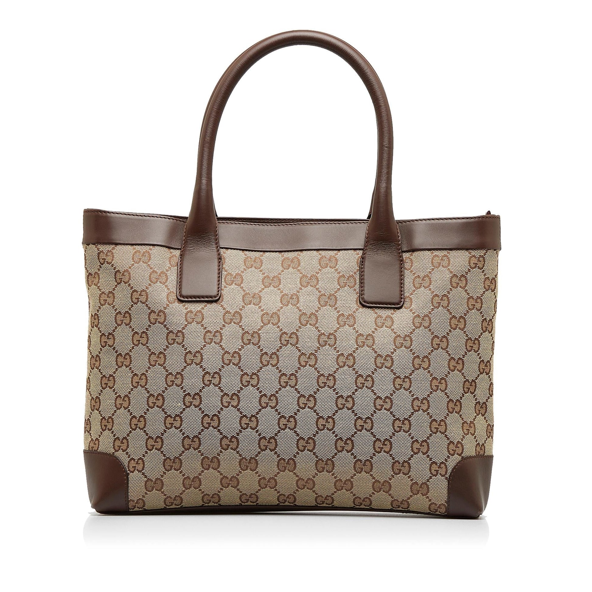Gucci GG SHG-koKjqV Canvas Brown Satchel Bag