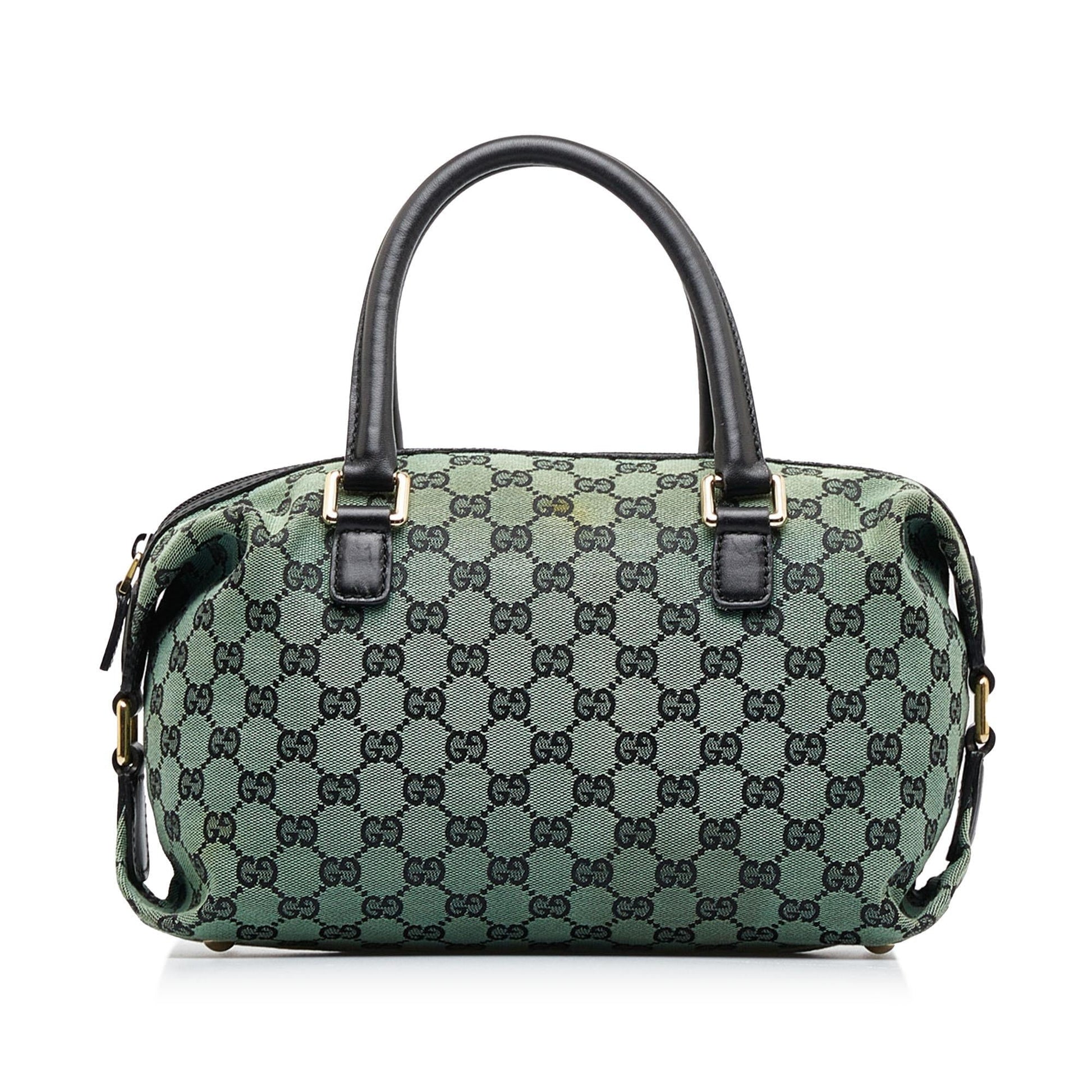 Gucci GG SHG-ZP9KgV Canvas Green Satchel Bag