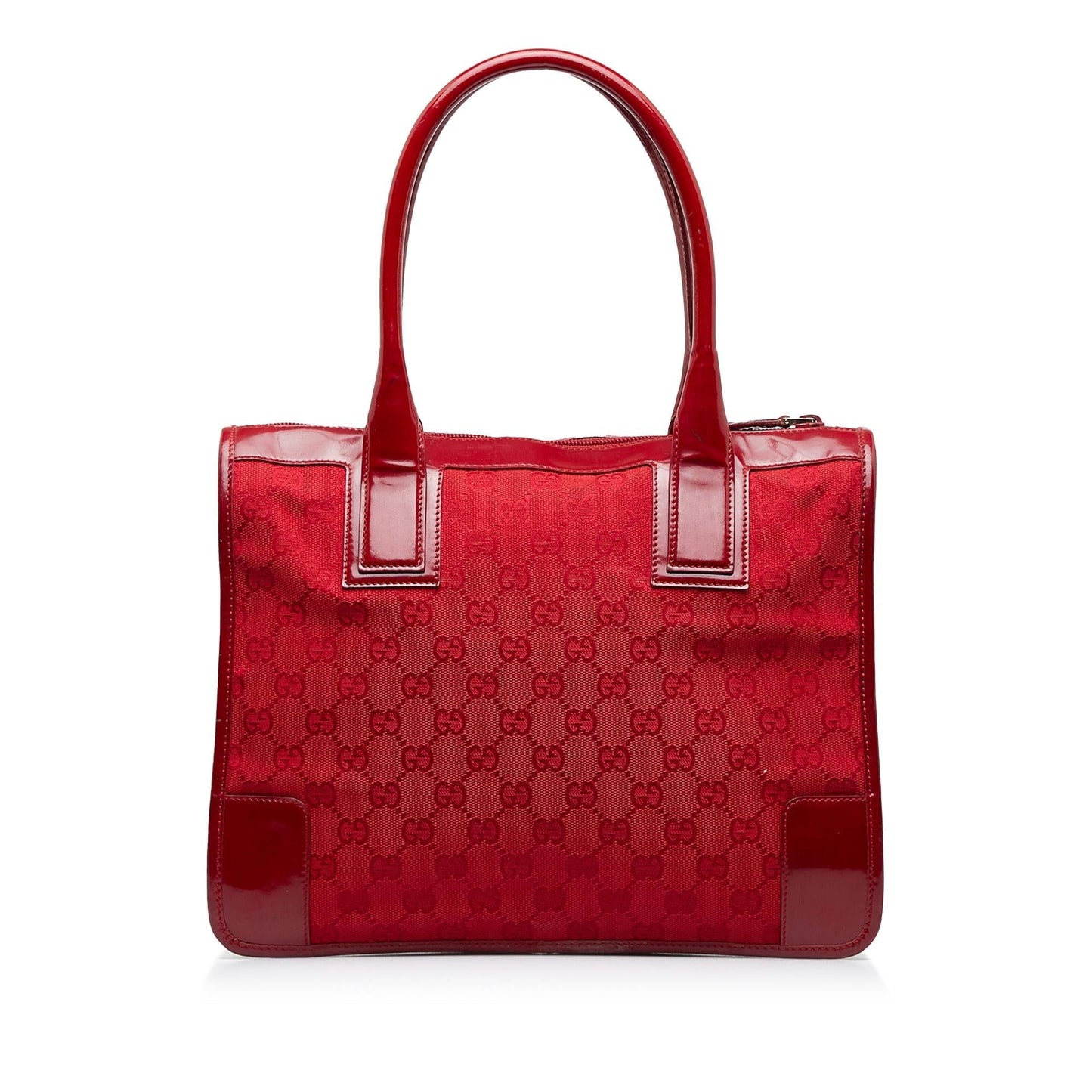 Gucci GG SHG-LnsuHF Canvas Red Satchel Bag