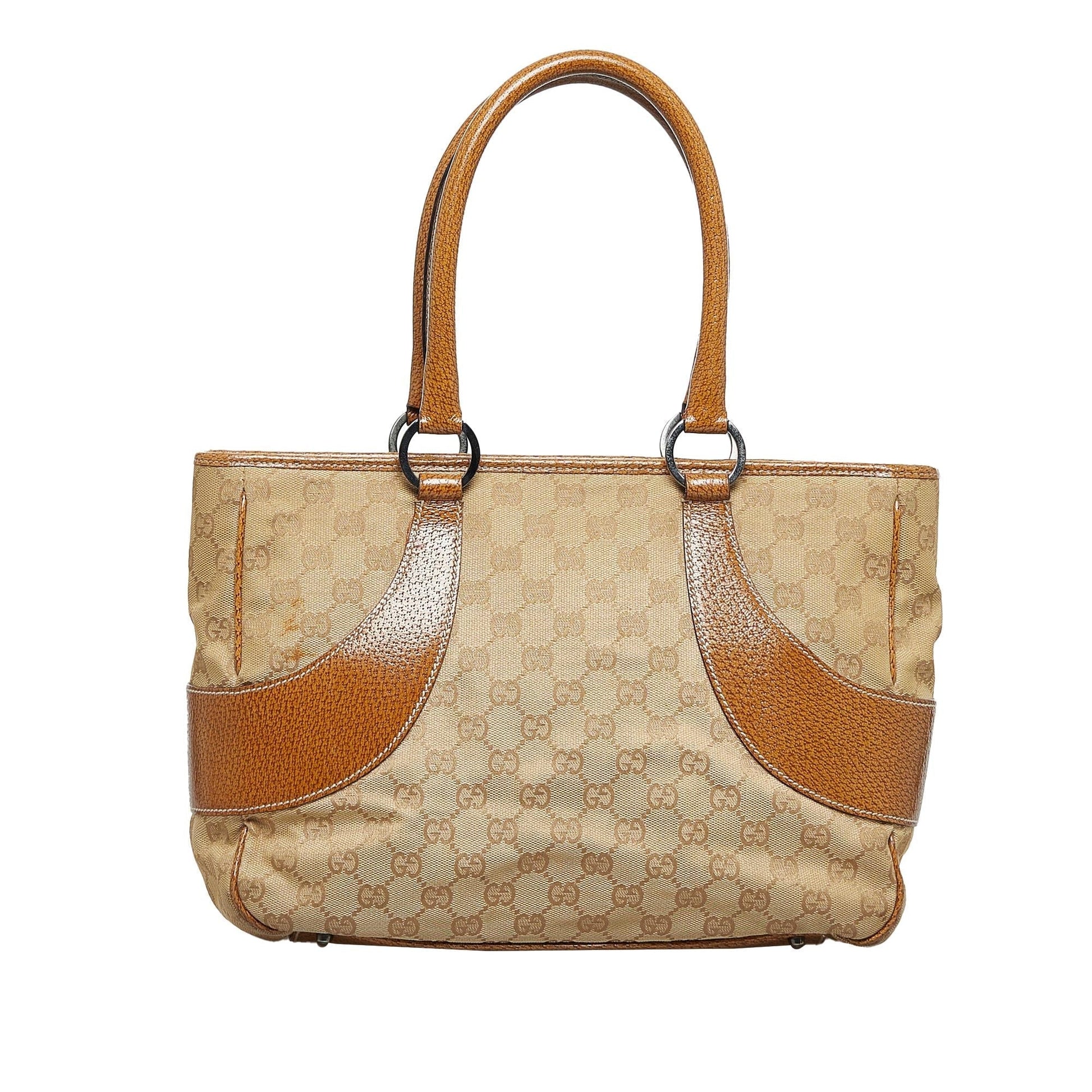 Gucci GG SHG-eFpqW6 Canvas Brown Satchel Bag