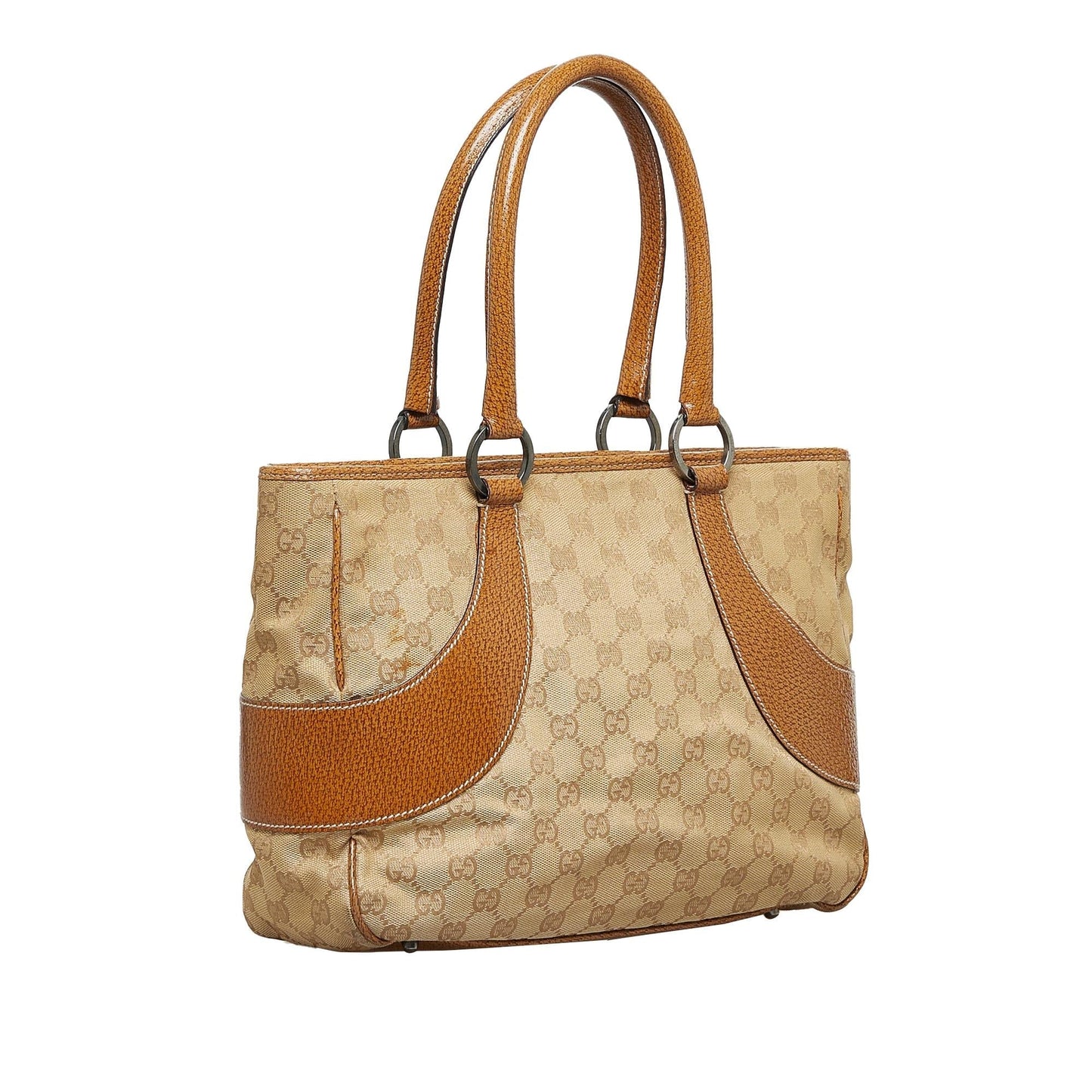 Gucci GG SHG-eFpqW6 Canvas Brown Satchel Bag