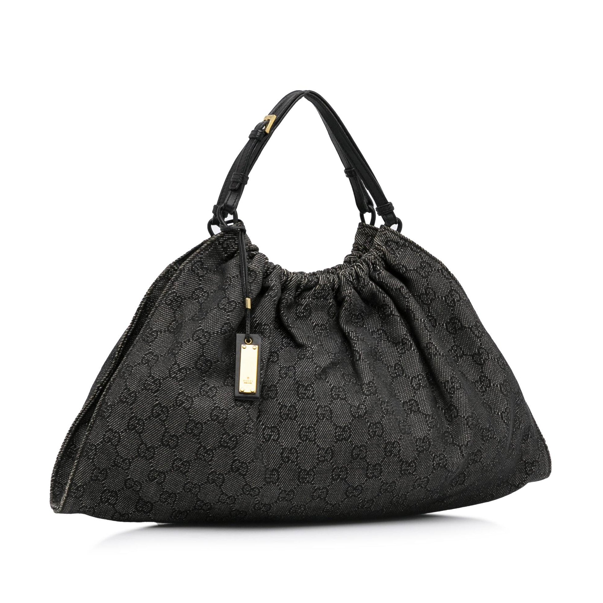 Gucci GG SHG-8J3YZw Canvas Black Satchel Bag