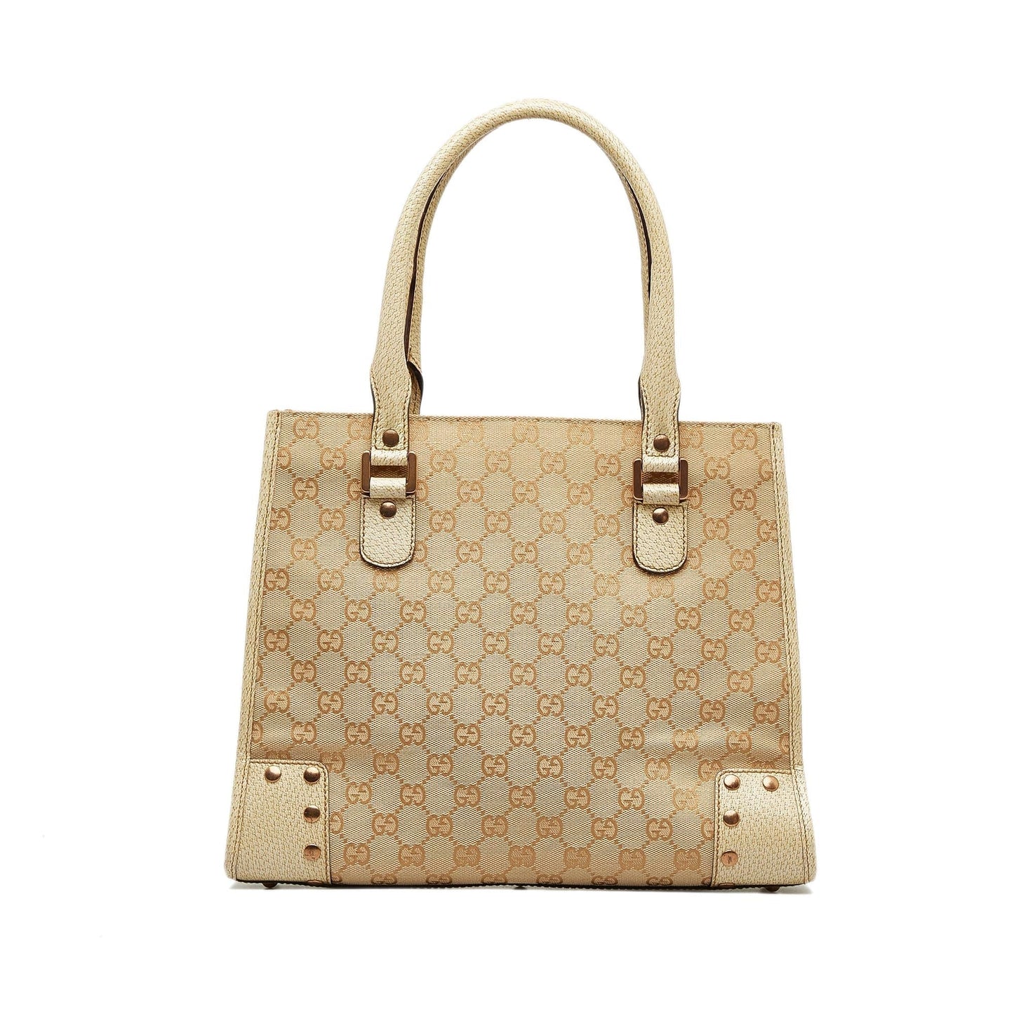 Gucci GG SHG-xGWvEg Canvas Brown Satchel Bag