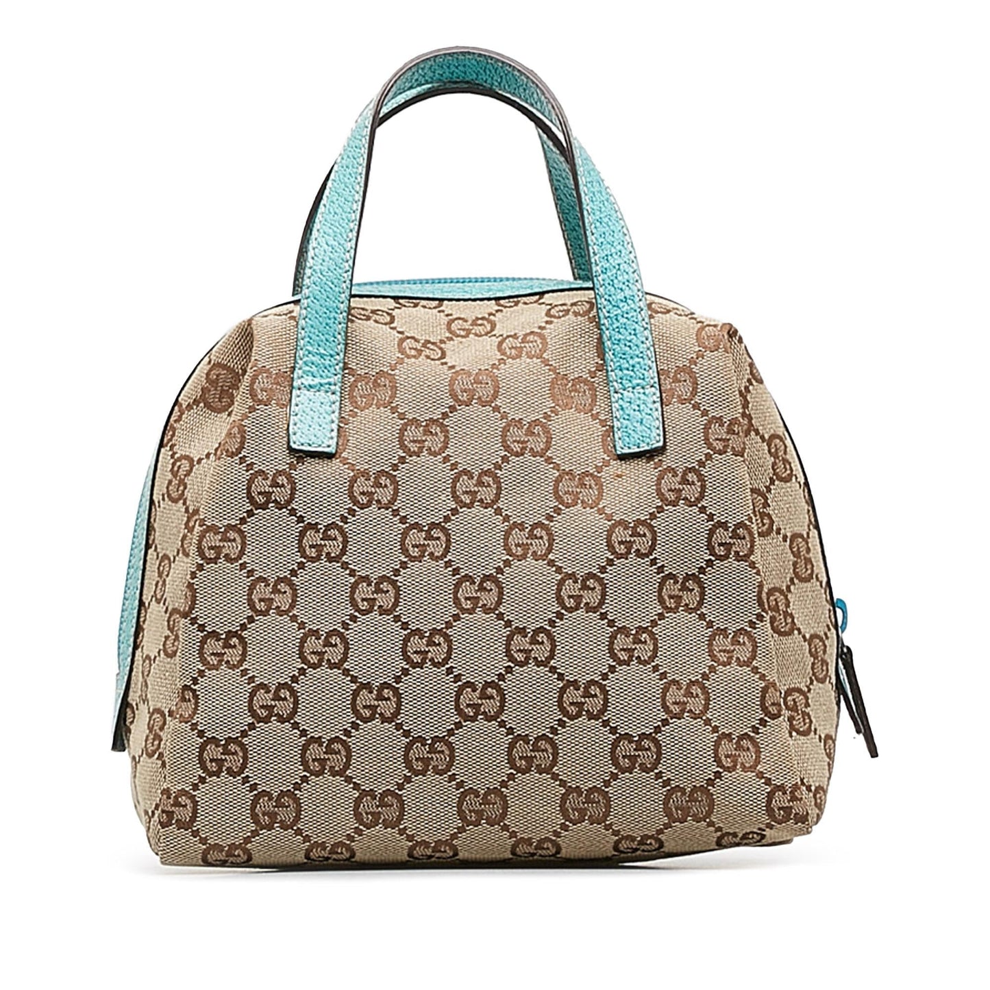 Gucci GG SHG-31oVHS Canvas Brown Satchel Bag