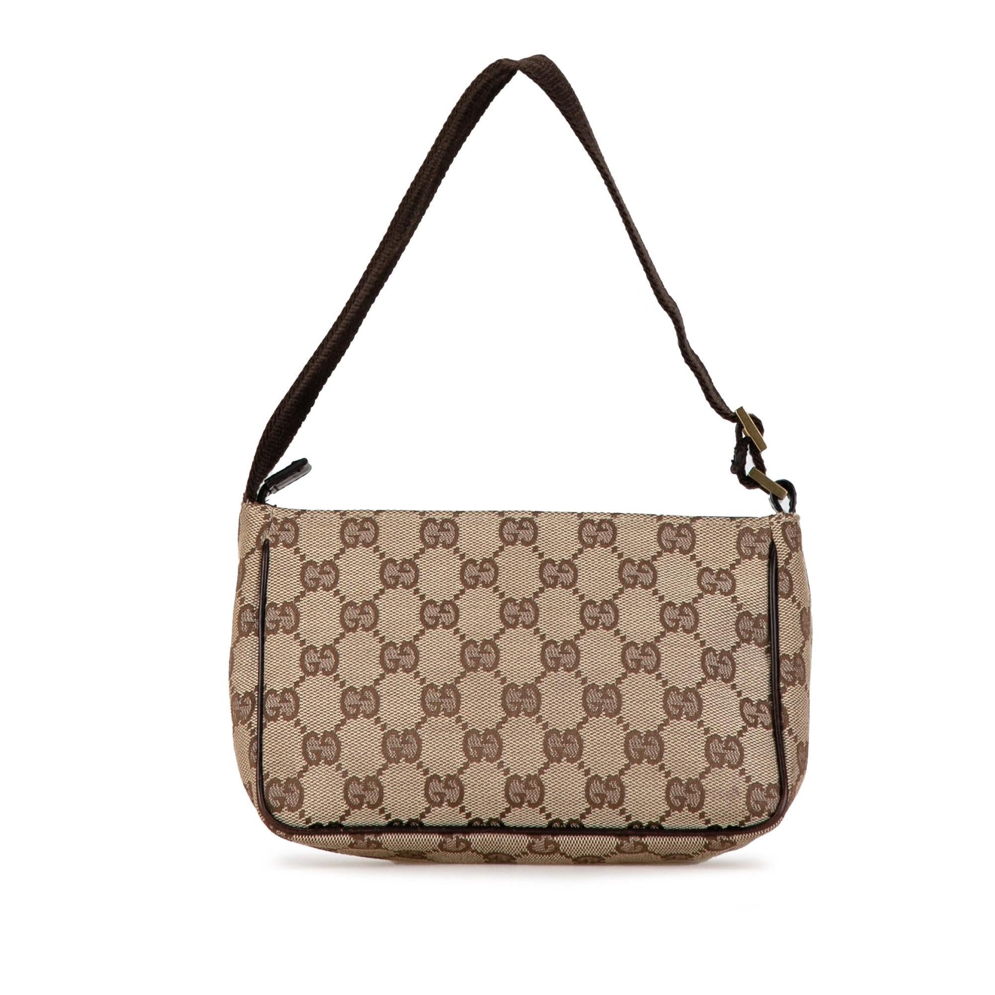 Gucci GG SHG-B182kW Canvas Calf Brown Satchel Bag