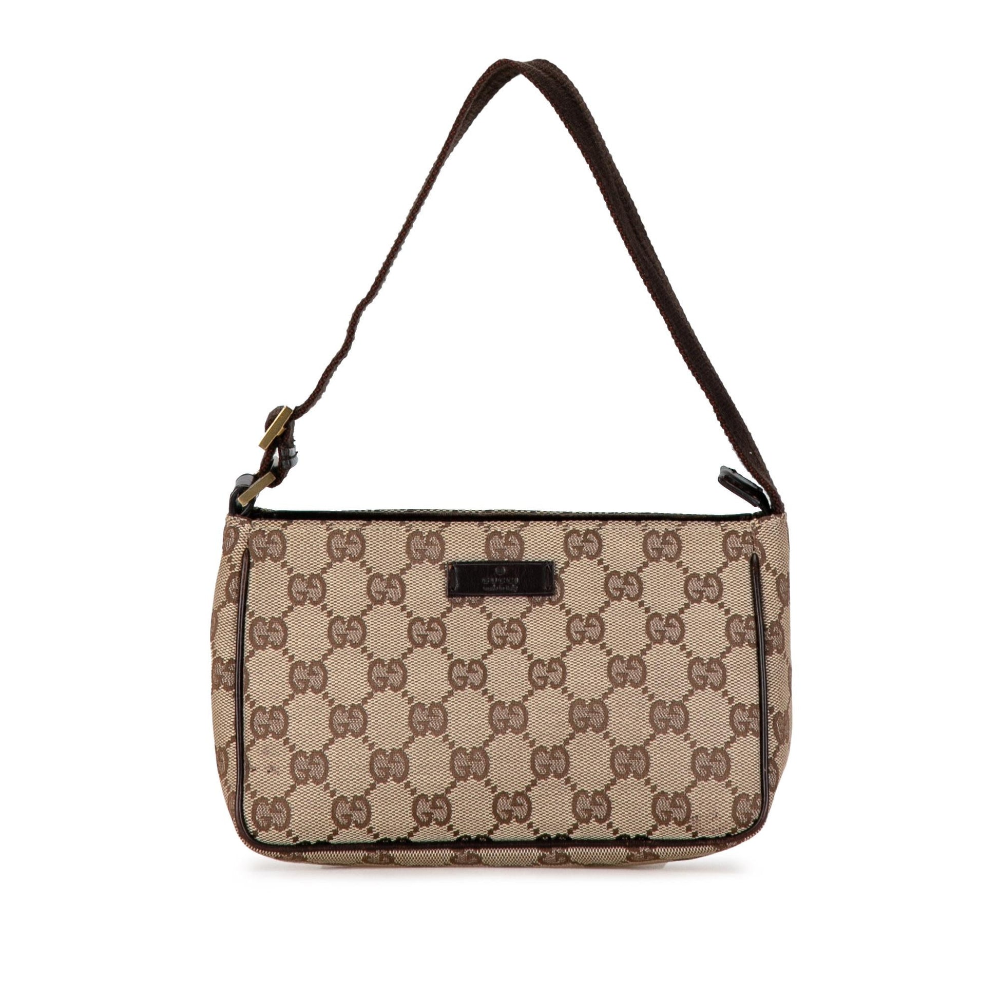 Gucci GG SHG-B182kW Canvas Calf Brown Satchel Bag
