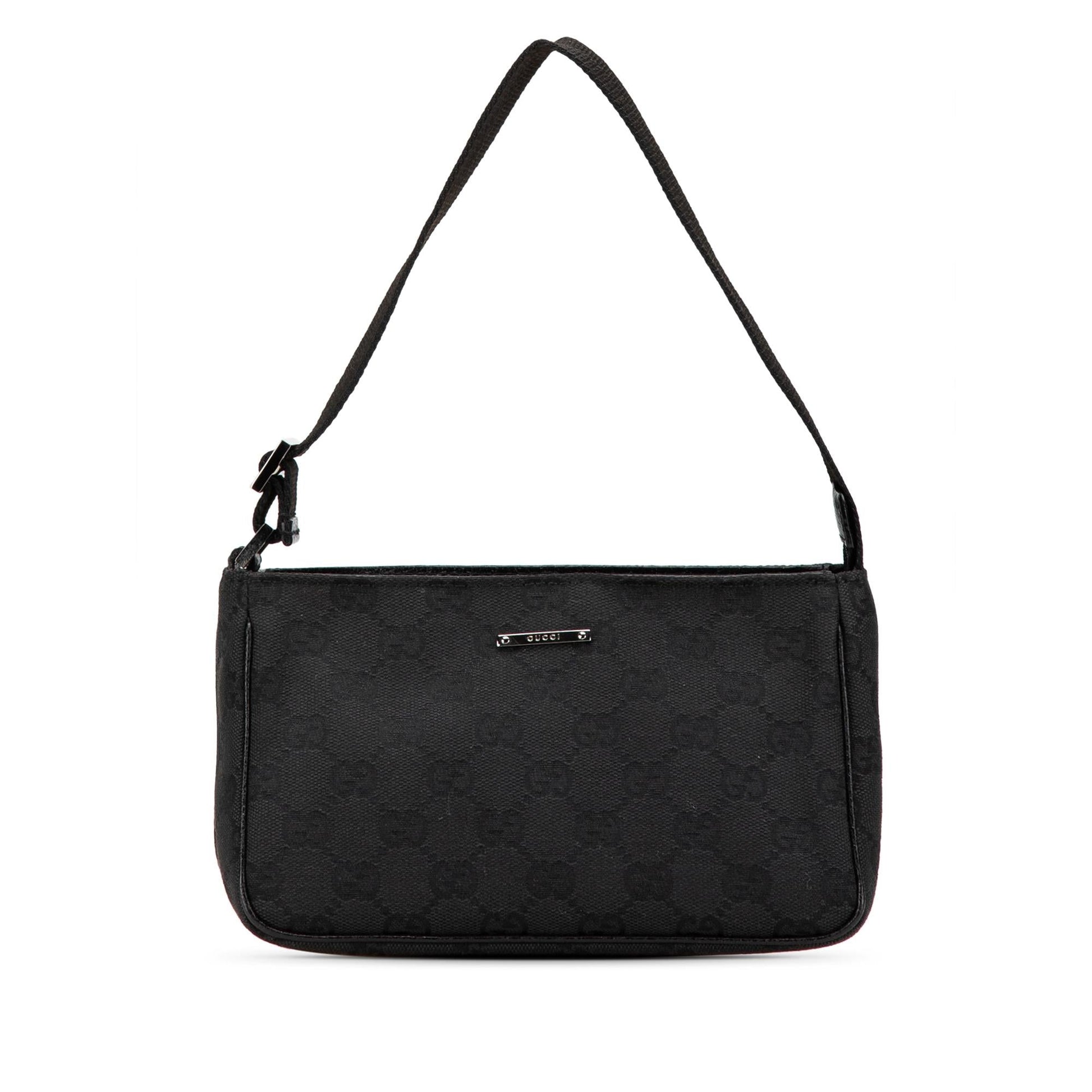 Gucci GG Canvas Black Satchel Bag