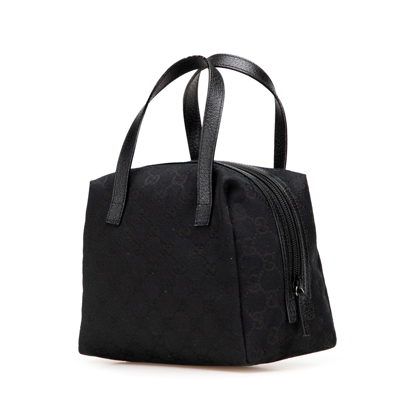 Gucci GG Canvas Calf Black Satchel Bag