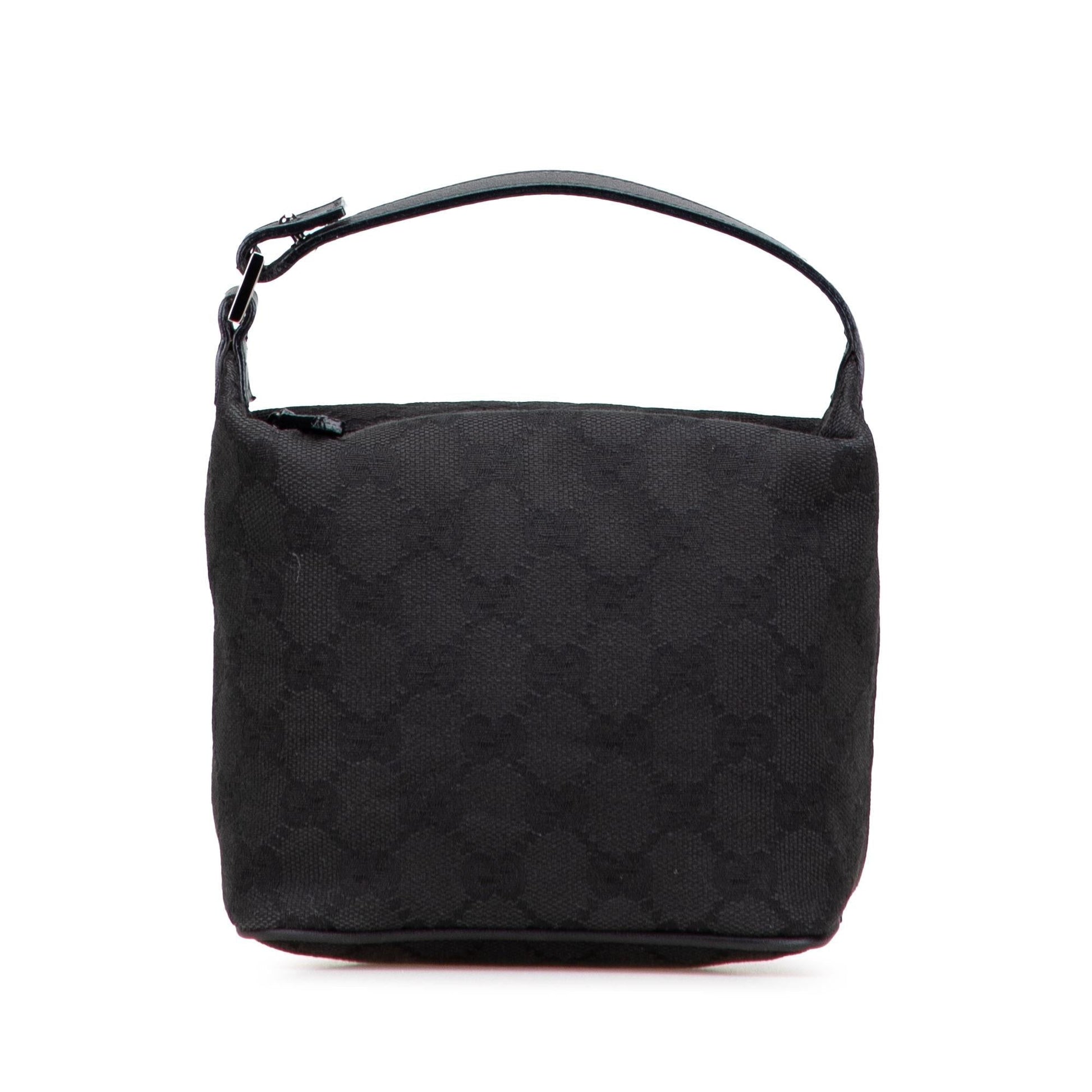 Gucci GG Canvas Calf Black Satchel Bag Handbag 6