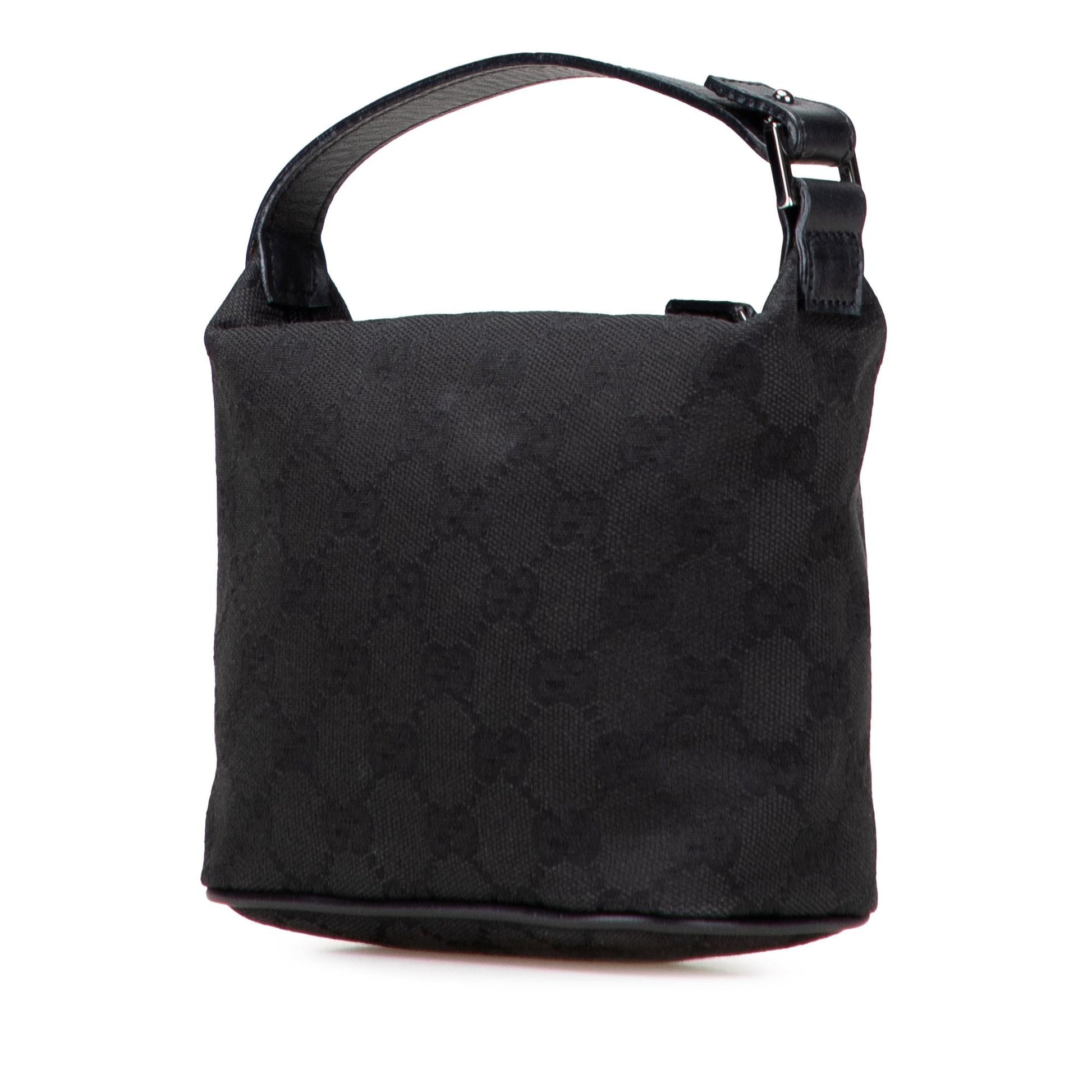 Gucci GG Canvas Calf Black Satchel Bag Handbag 6