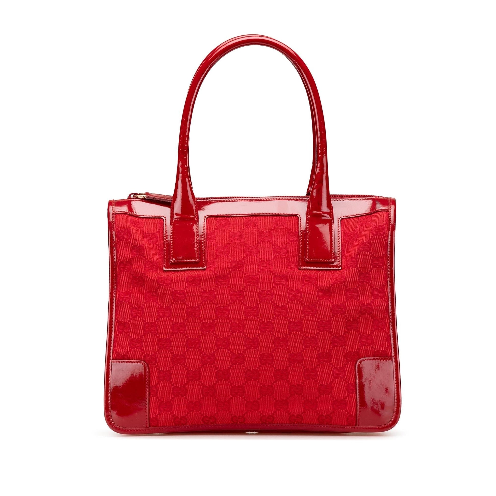 Gucci GG Canvas Red Satchel Bag Handbag 7